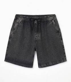 Bermuda Jeans Masculina Regular com Cós Elástico