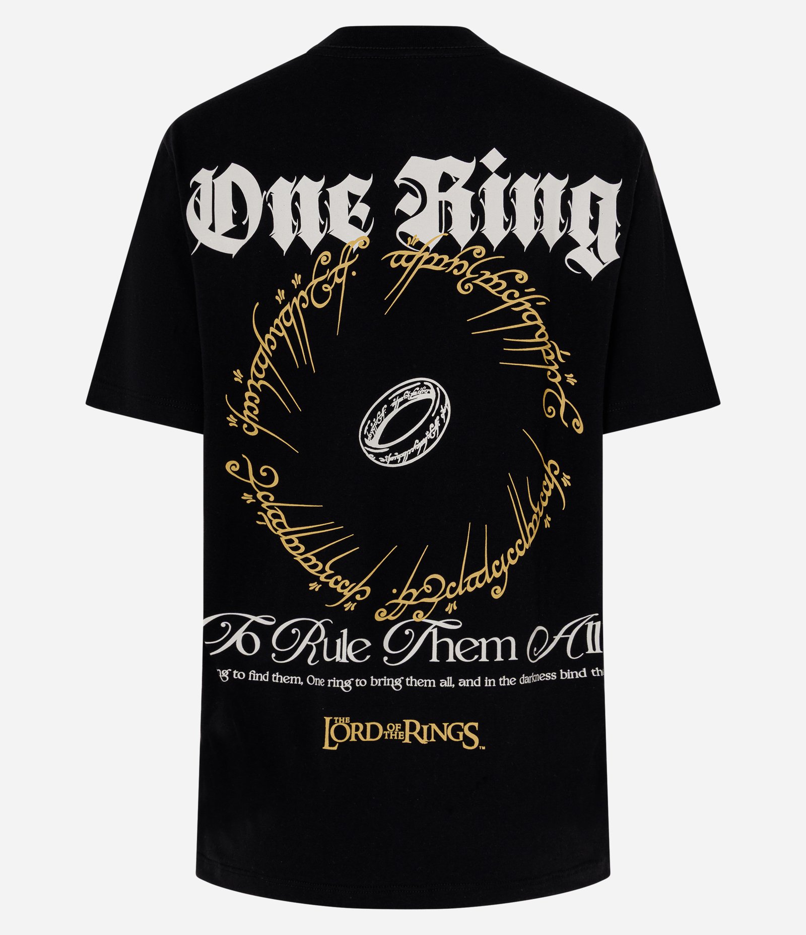 Camiseta em Algodão com Estampa Senhor dos Anéis Preto 2