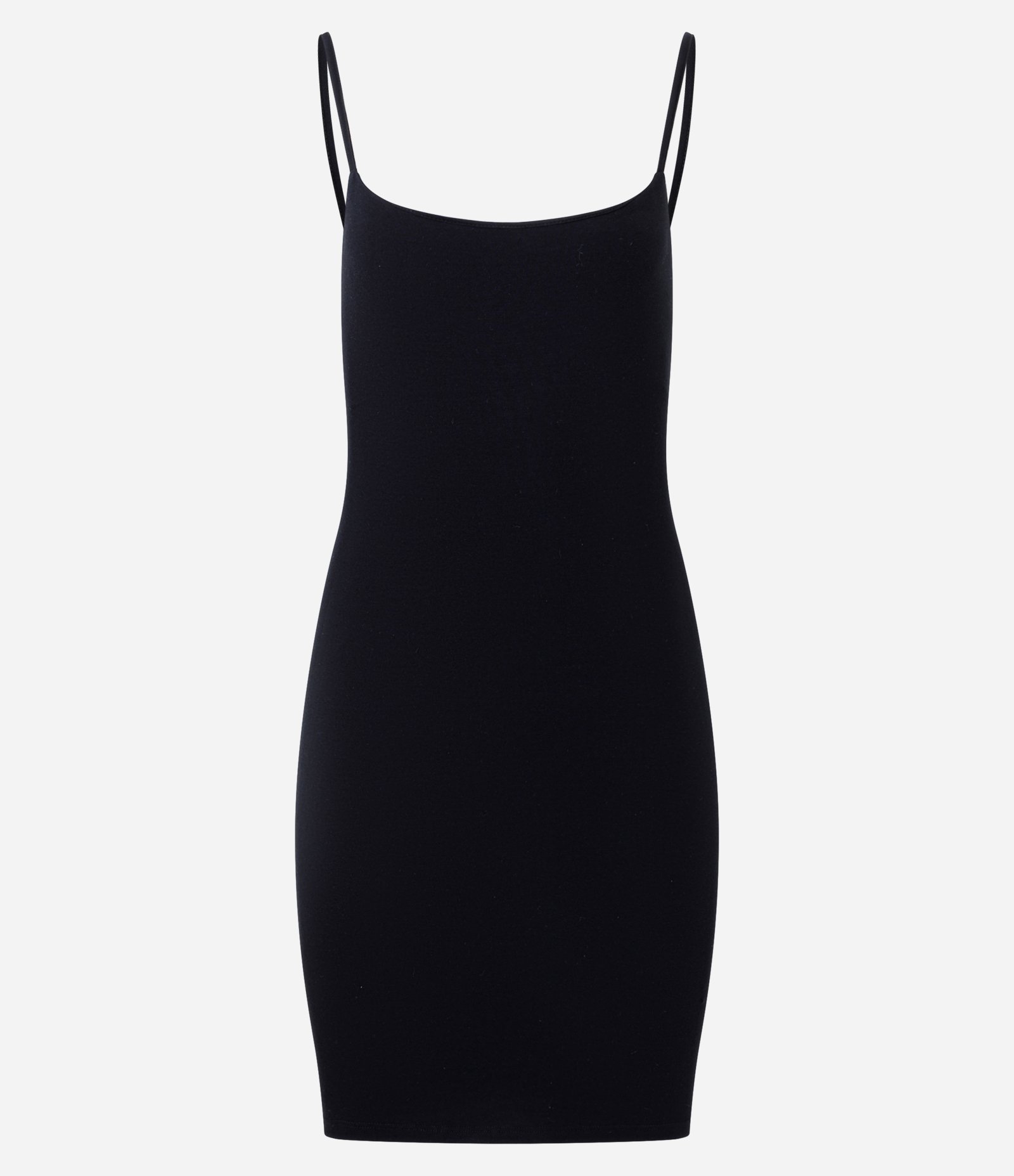 Vestido Tubinho Básico em Cotton com Alças Finas Preto 1