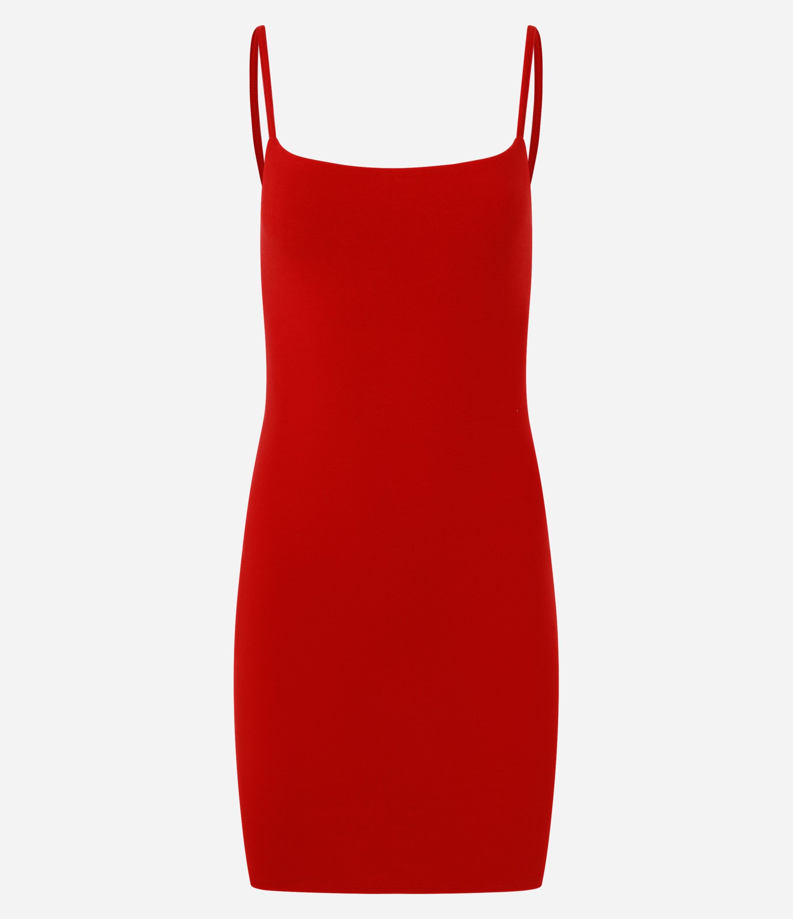 Vestido Tubinho Básico em Cotton com Alças Finas Vermelho 1