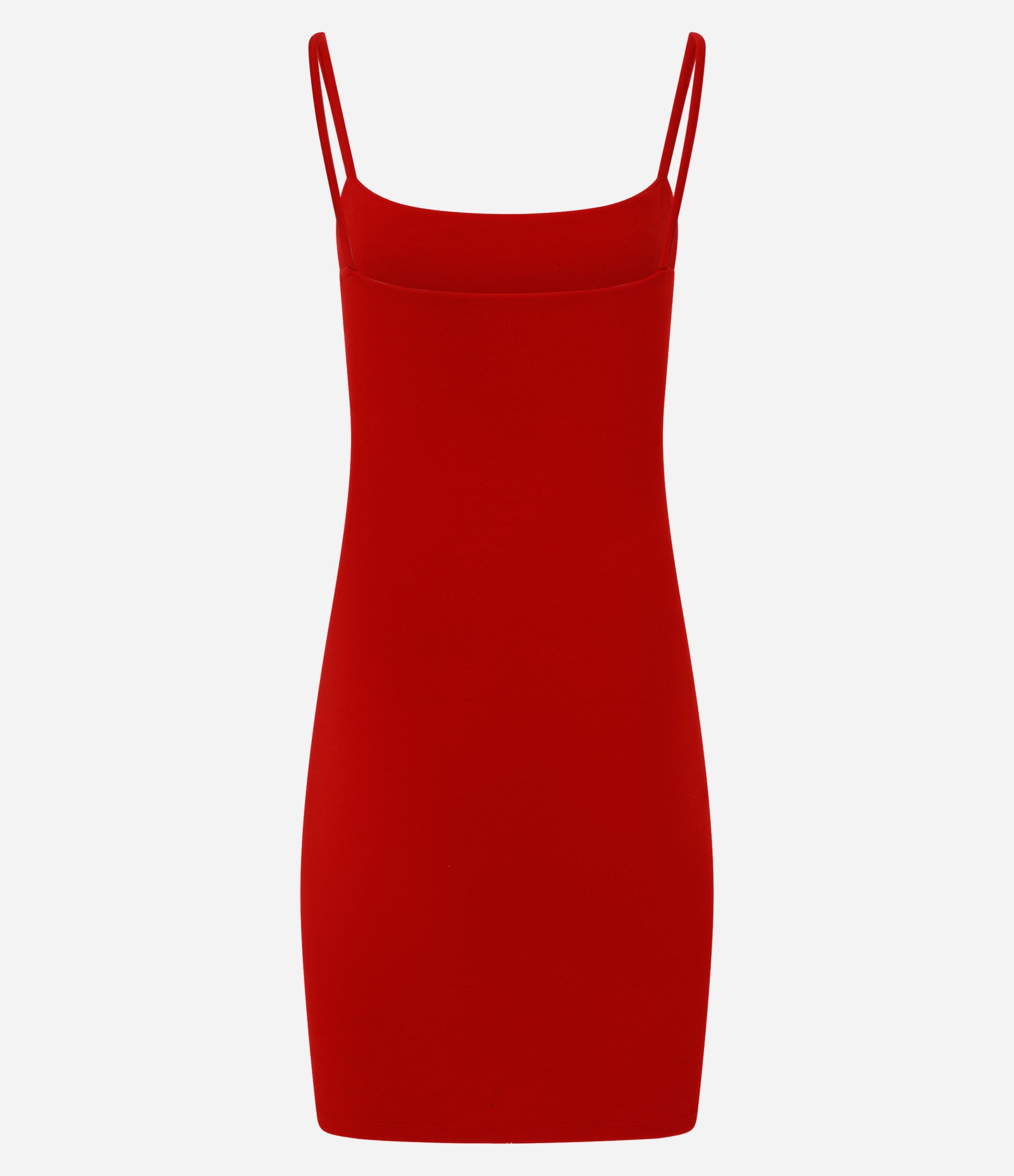 Vestido Tubinho Básico em Cotton com Alças Finas Vermelho 2