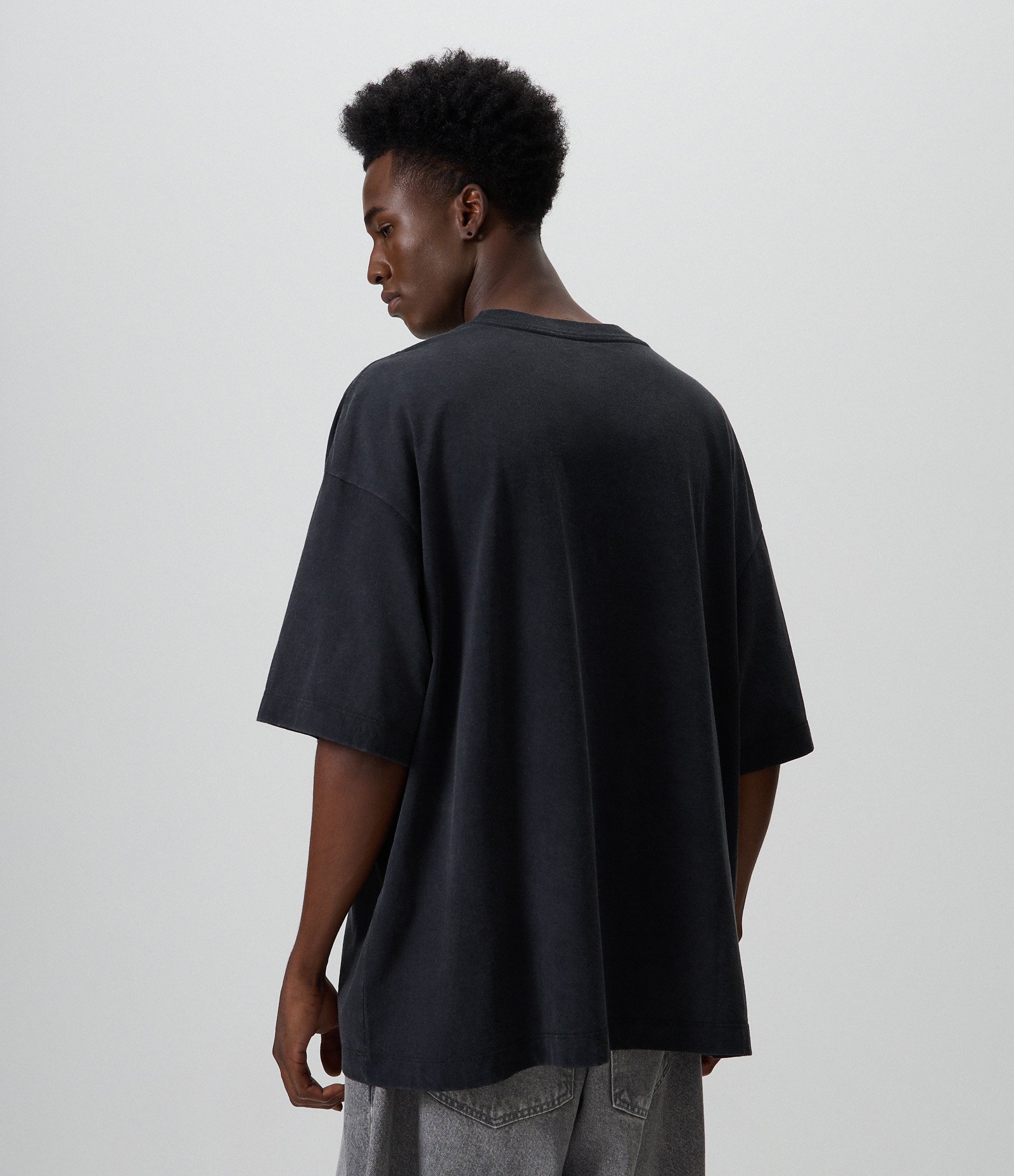 Camiseta Oversized Sabotage em Algodão com Efeito Marmorizado Preto 3