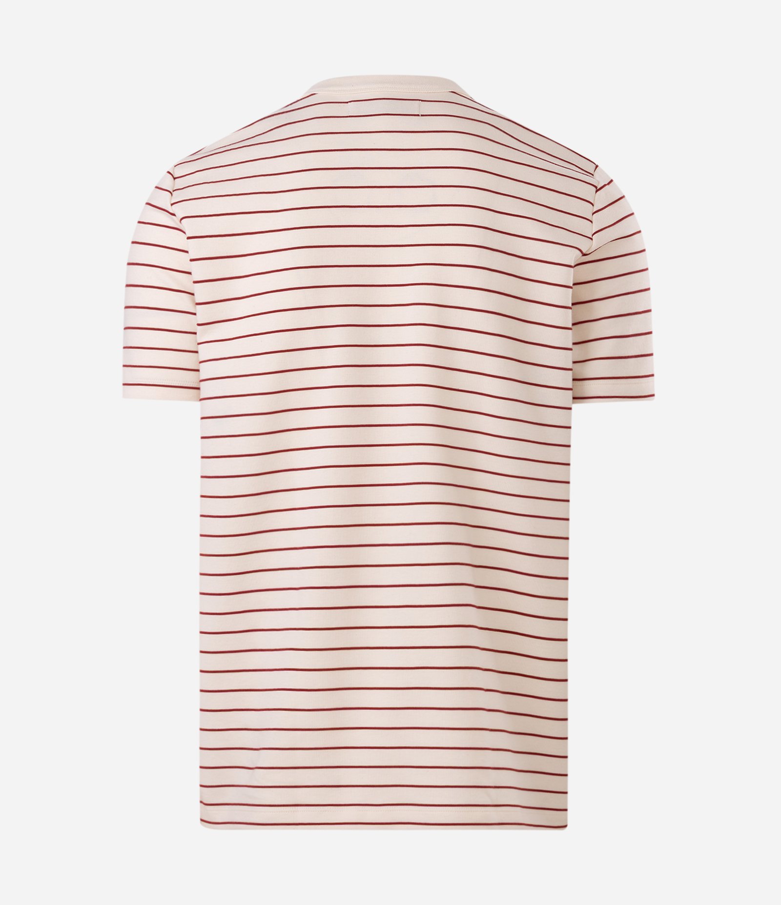Camiseta Regula em Algodão com Estampa Listrada Vermelho 6