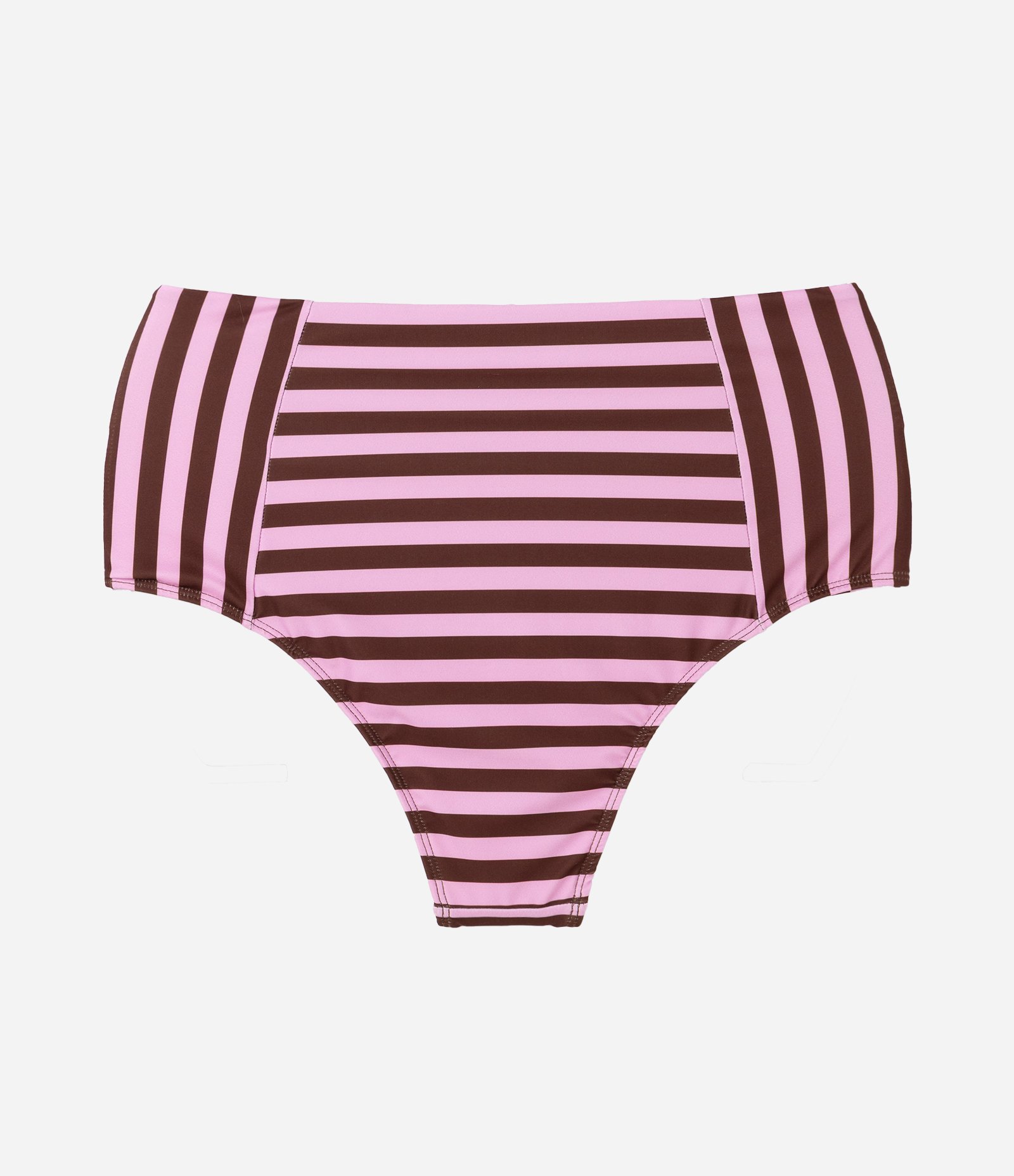 Biquíni Bottom Hot Pant em Microfibra Listrado com Proteção UV 50+ Curve & Plus Size Marrom 6