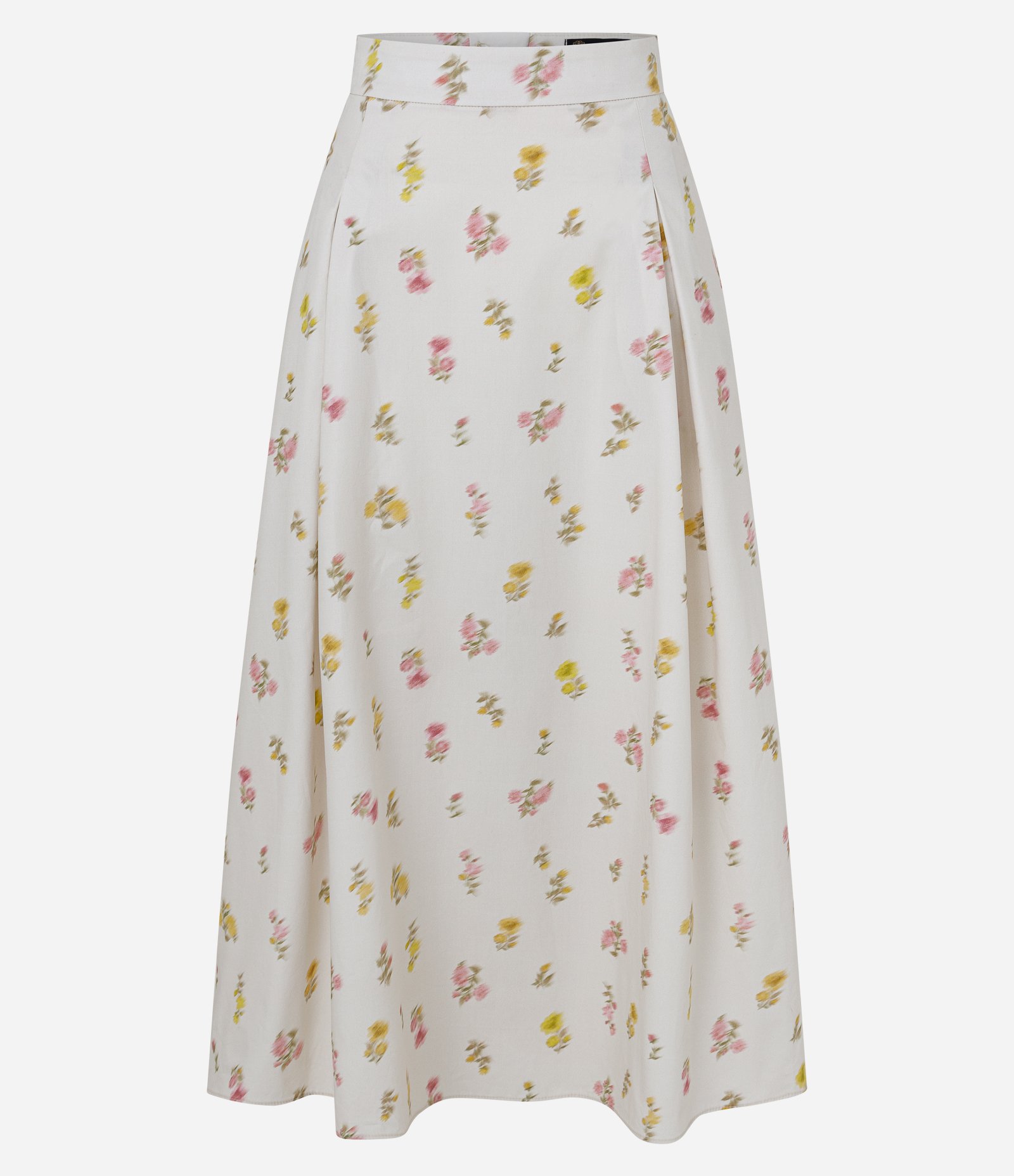 Saia Godê em Tricoline com Estampa Floral Bege 3