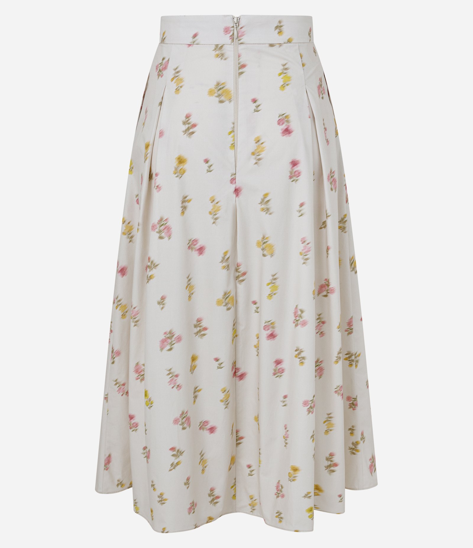 Saia Godê em Tricoline com Estampa Floral Bege 4