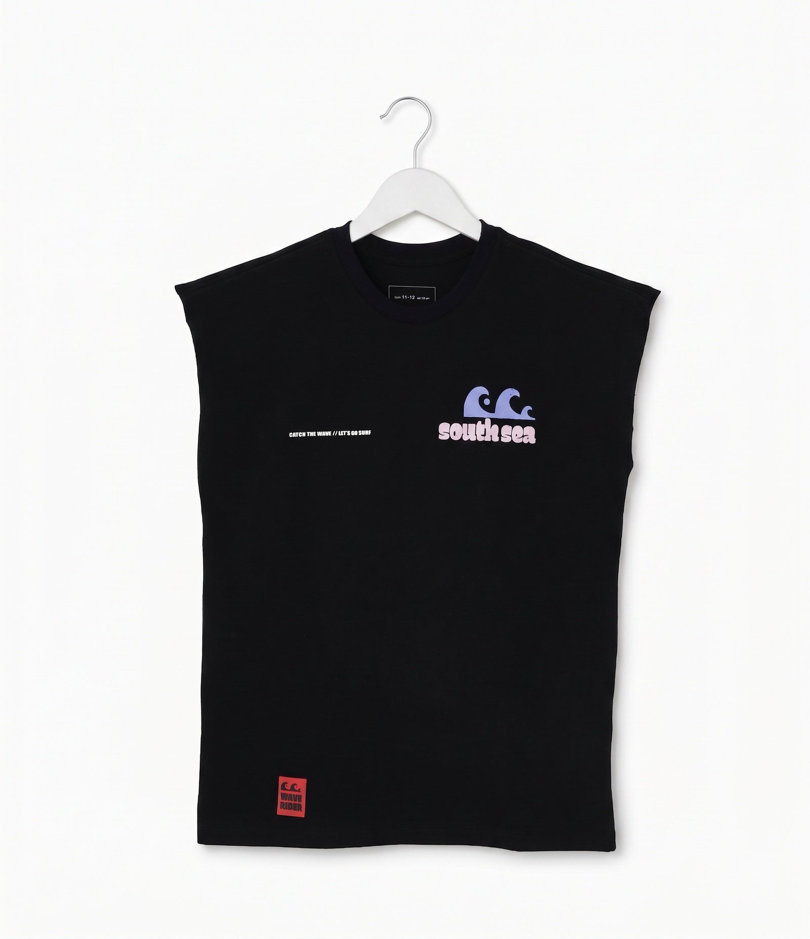 Regata Infantil com Estampa e Lettering South Sea - Tam 5 a 16 anos Preto 1