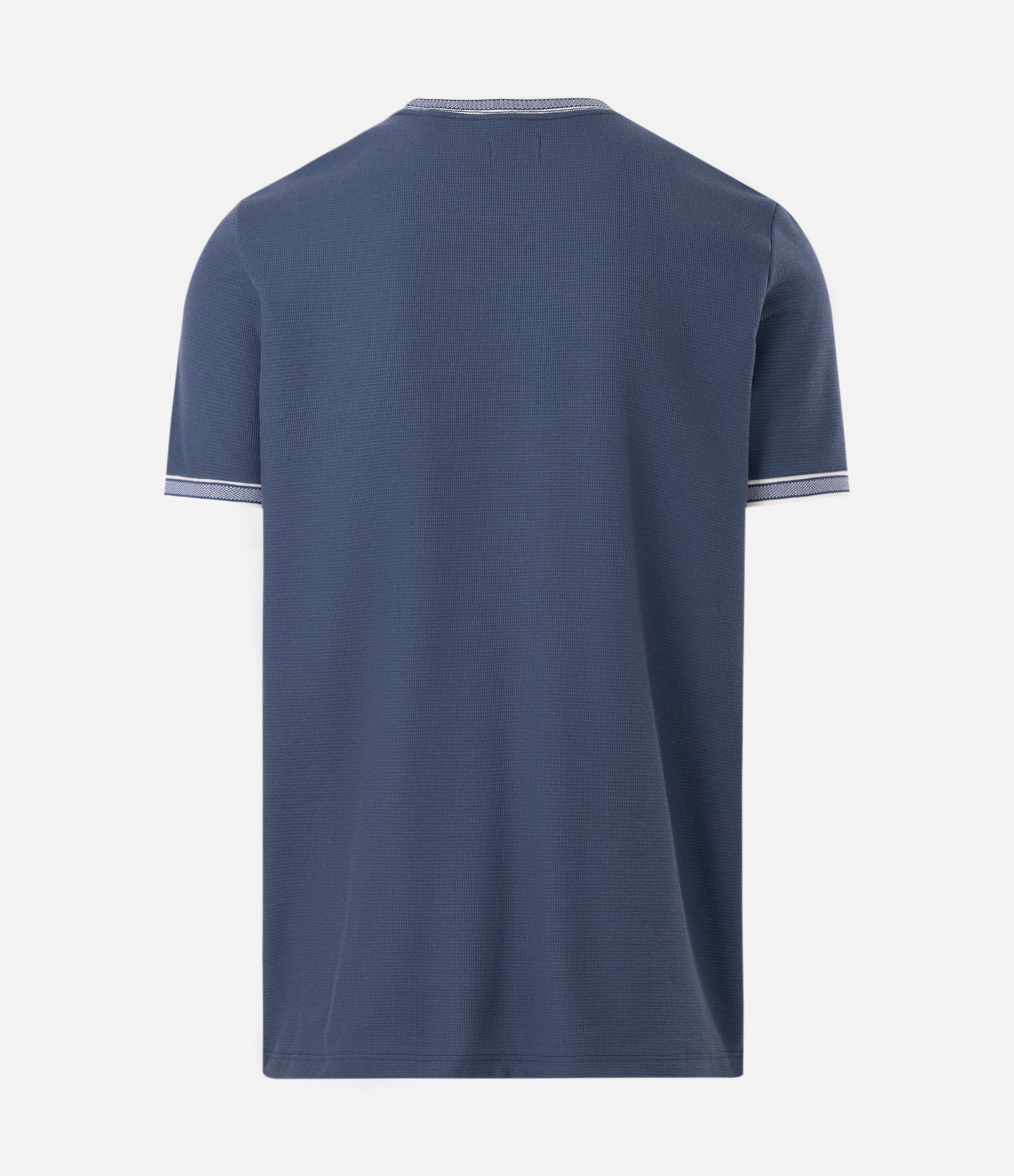 Camiseta Regular em Algodão Texturizado Azul 2