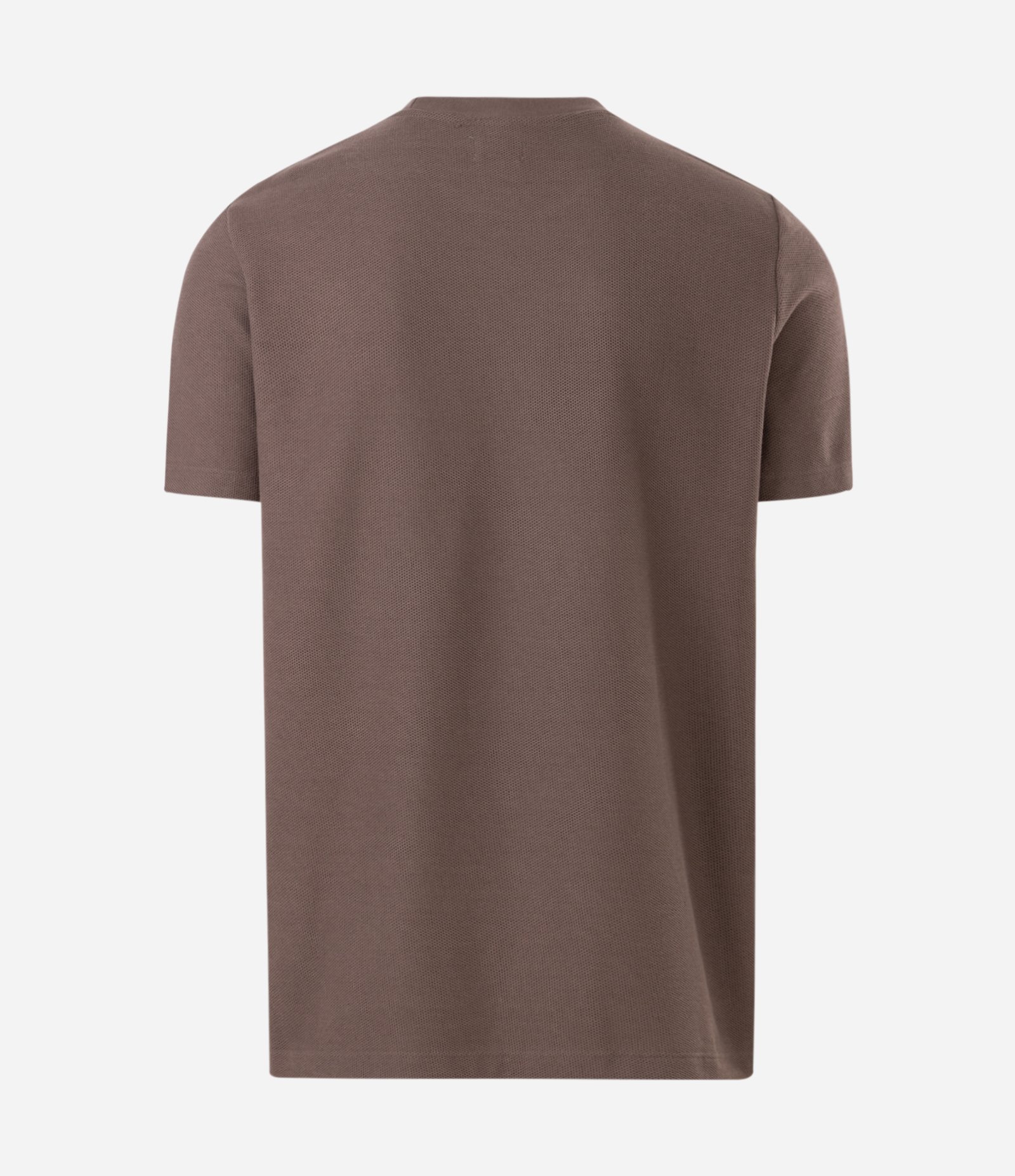 Camiseta Regular Básica com Textura Colmeia Marrom Escuro 2