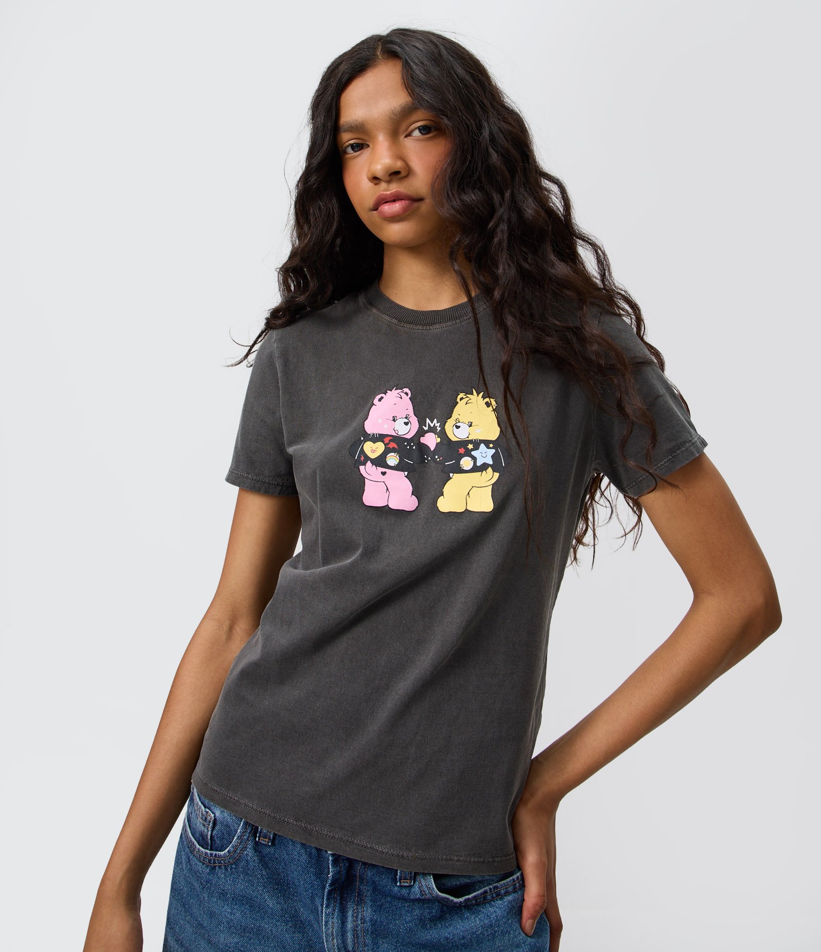 Camiseta New T-Shirt com Estampa Ursinhos Carinhosos em Algodão Estonado Preto 1