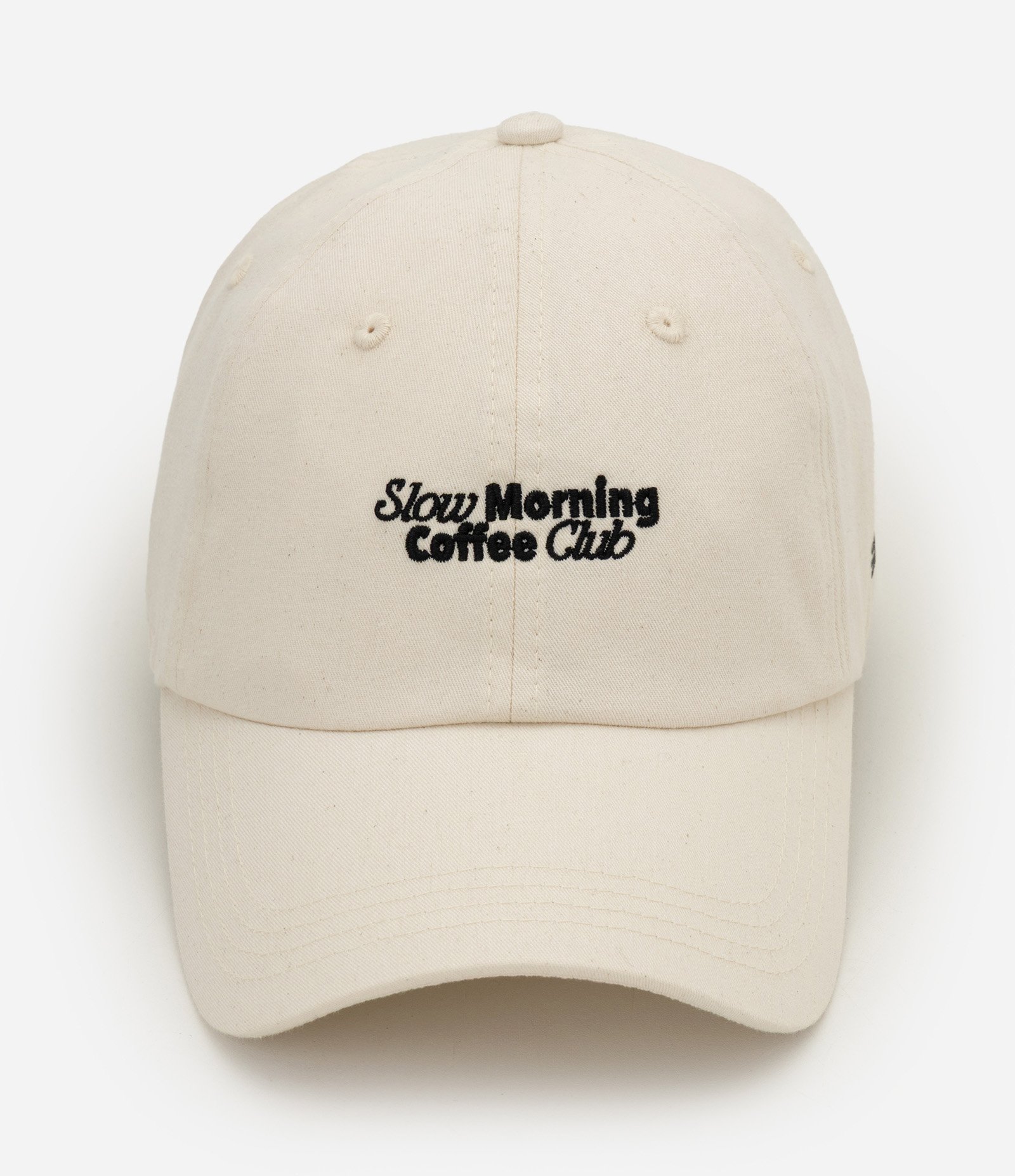 Boné em Sarja com Aba Curva e Bordado Lettering Bege 1