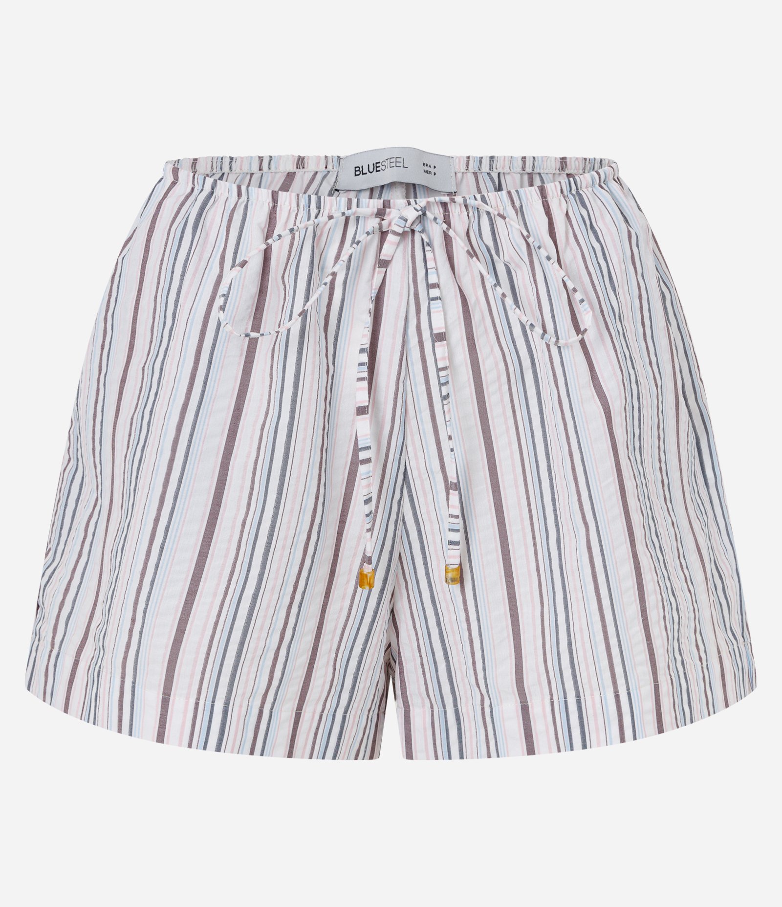 Short Reto em Tricoline com Estampa de Listras Multicores 5