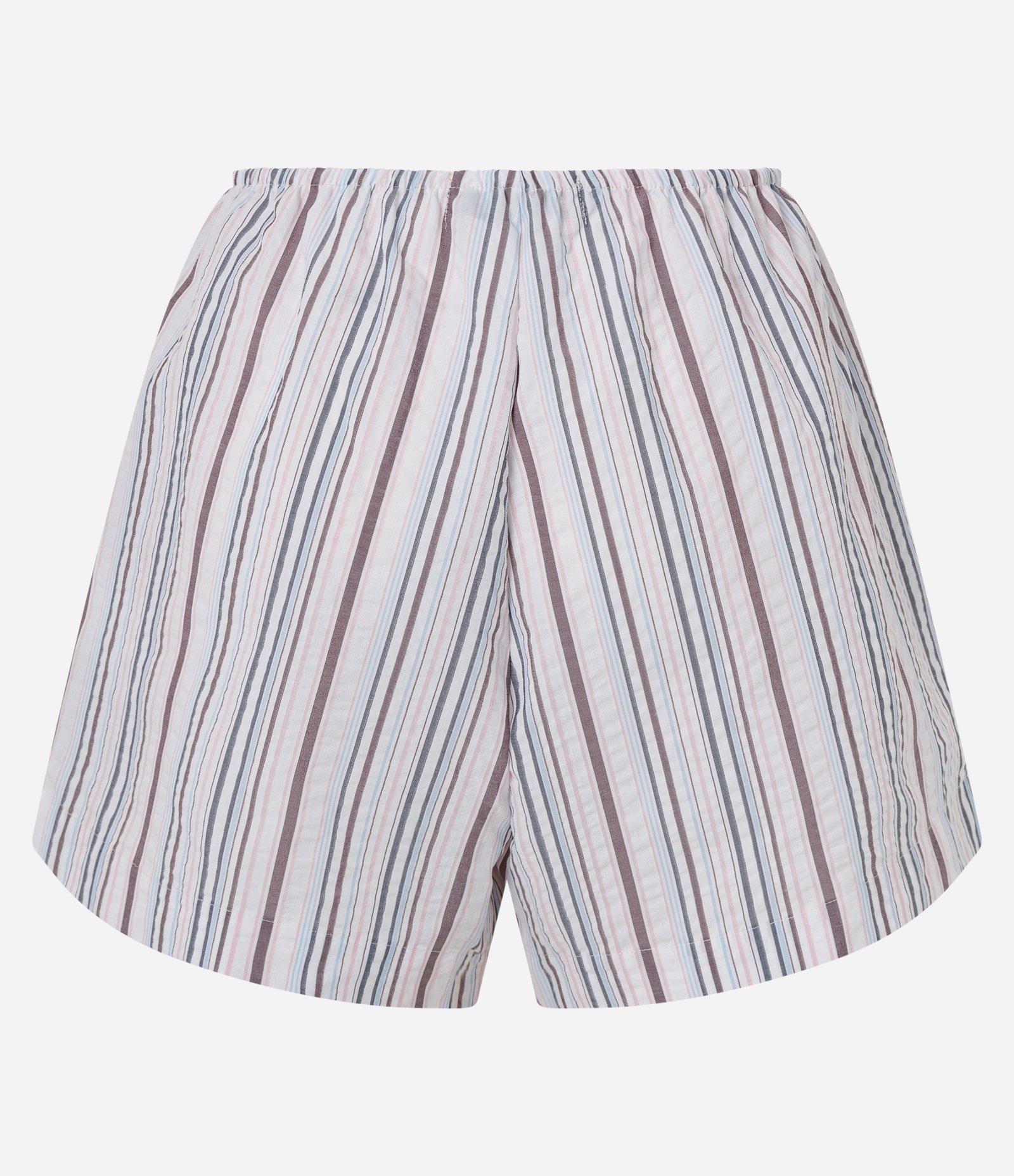Short Reto em Tricoline com Estampa de Listras Multicores 6