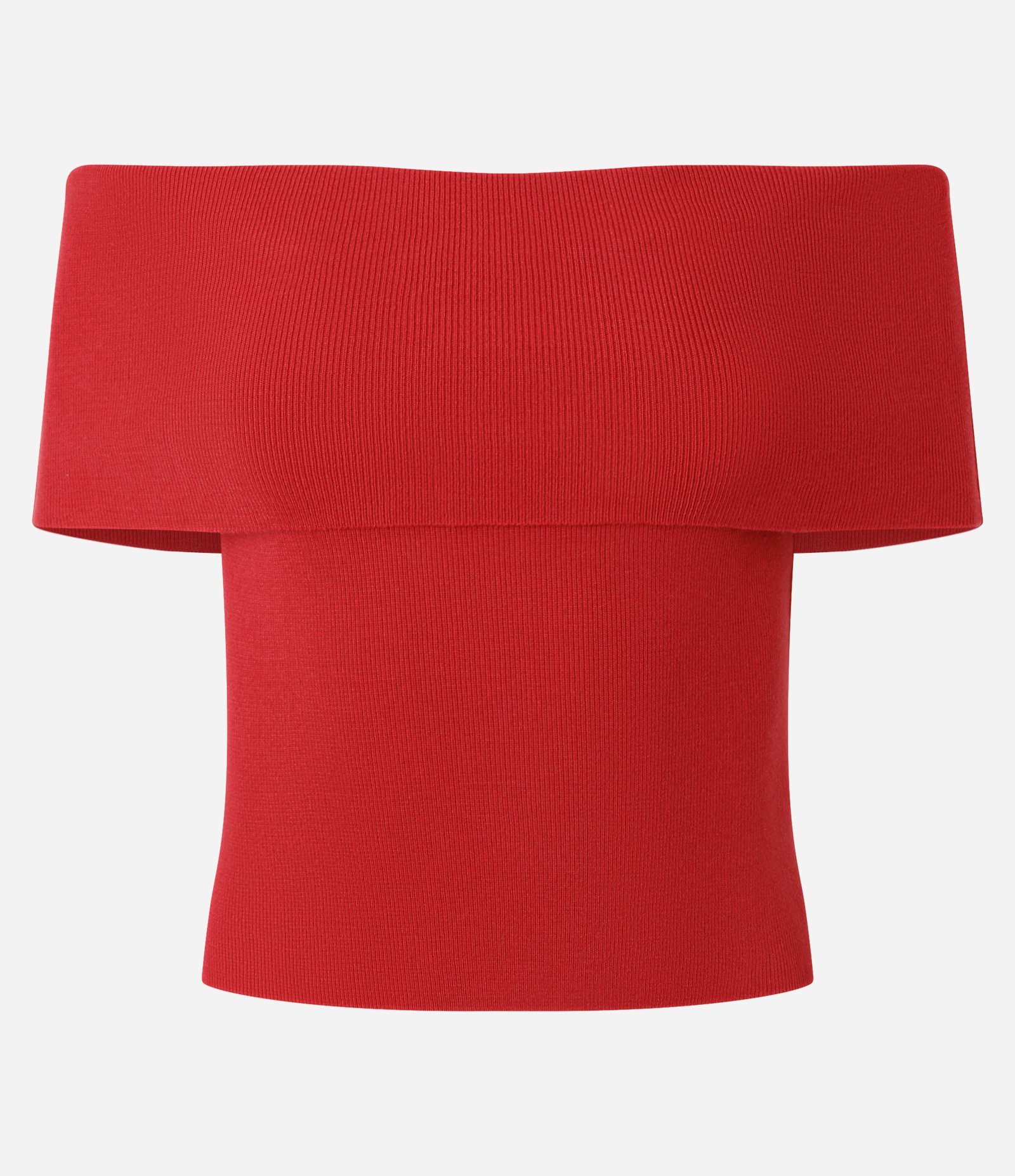 Blusa Ombro a Ombro em Tricô Texturizado Vermelho 1
