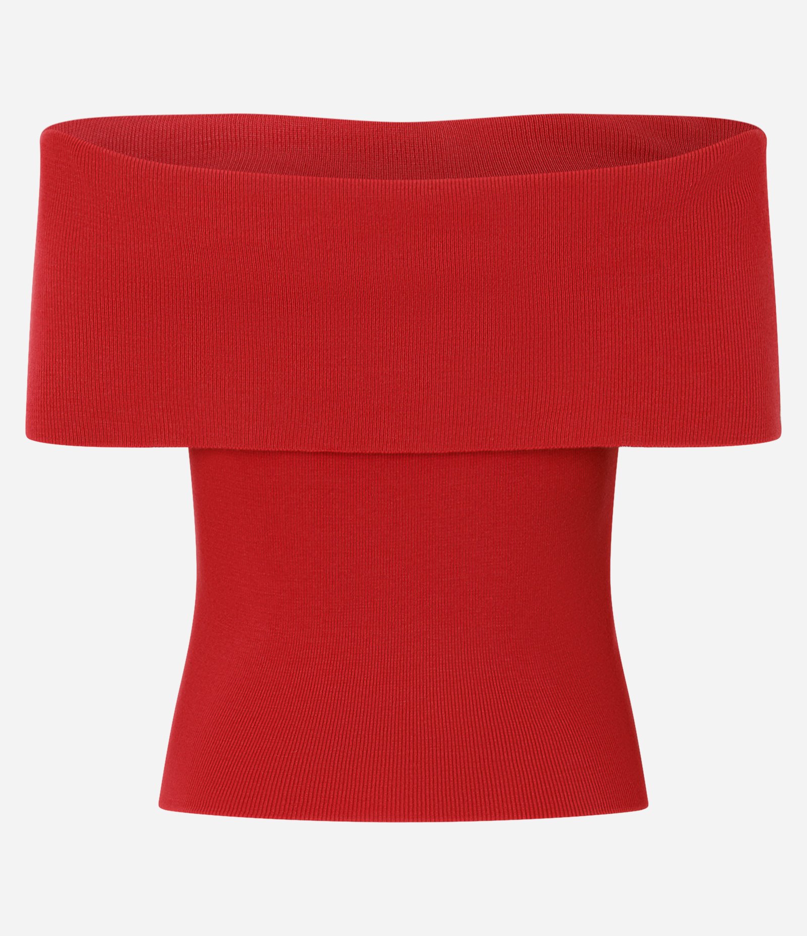 Blusa Ombro a Ombro em Tricô Texturizado Vermelho 2
