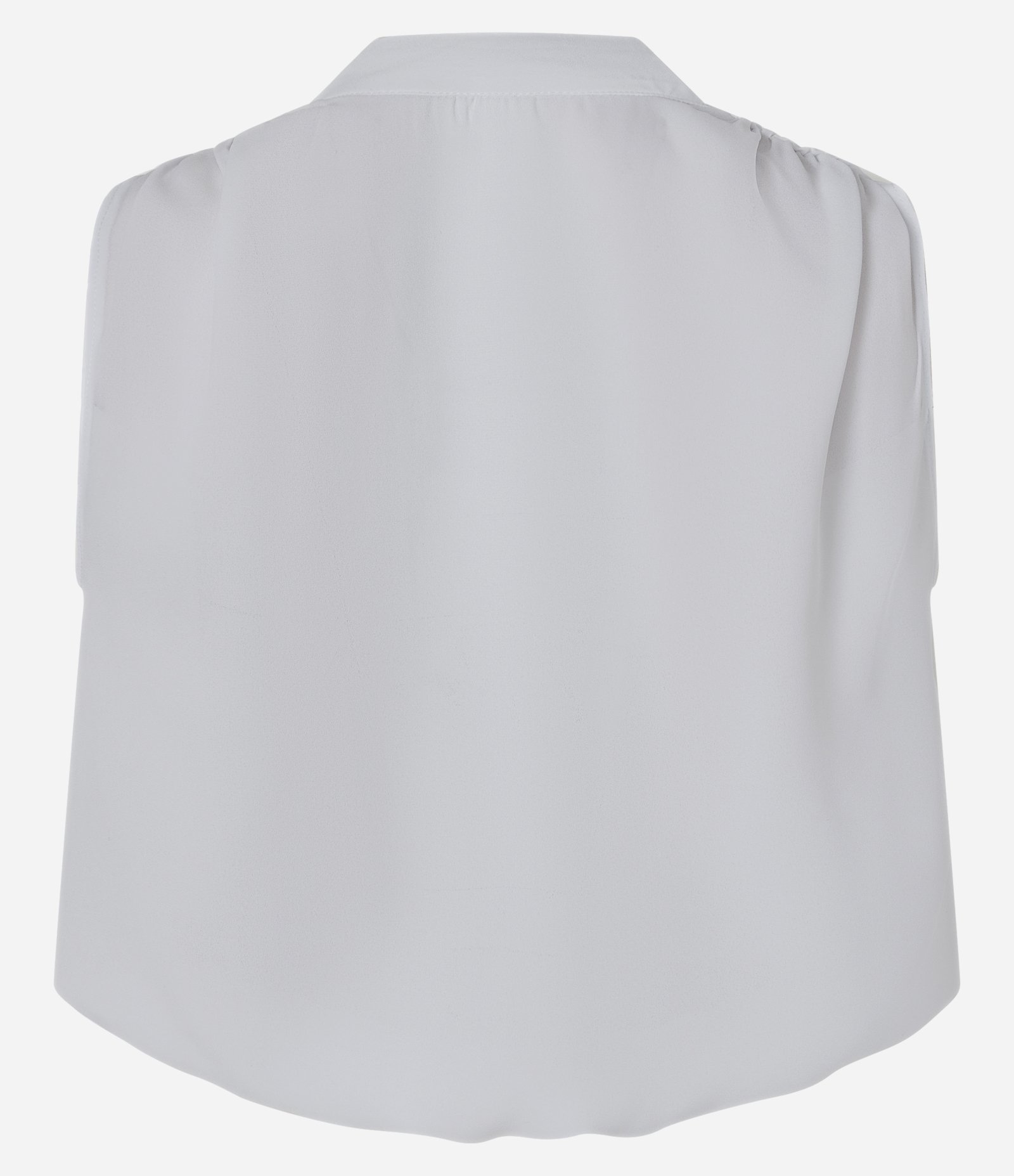 Blusa em Crepe com Decote Degagê e Ombros Franzidos Branco 2
