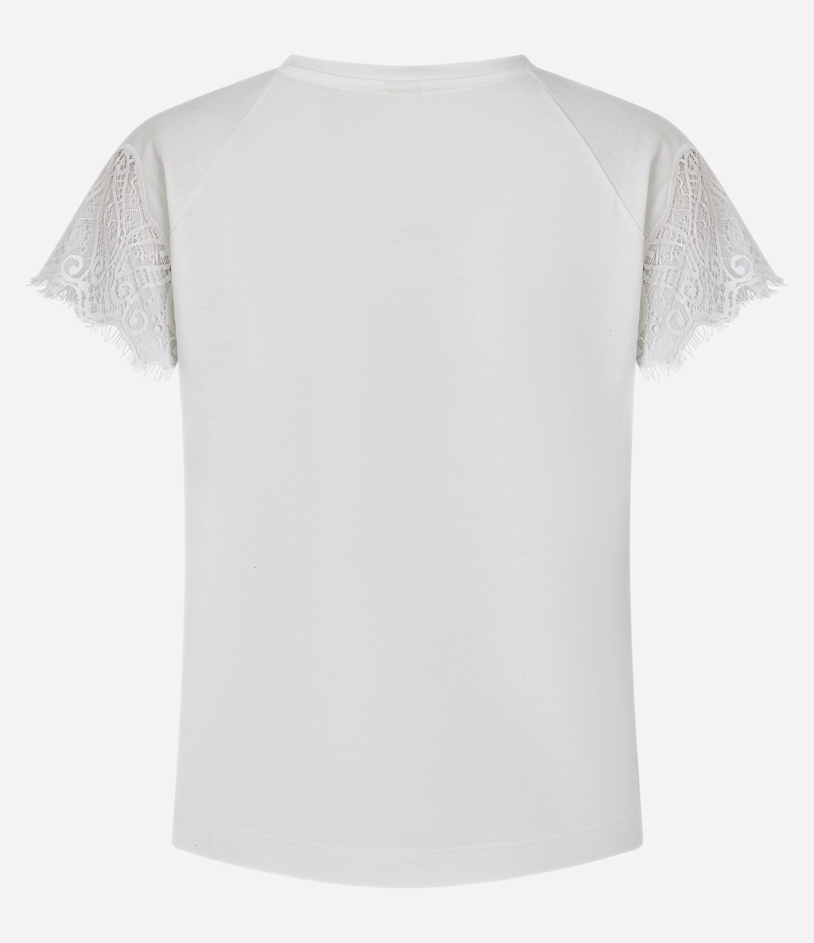 Blusa Slim em Algodão com Mangas em Renda Branco 6