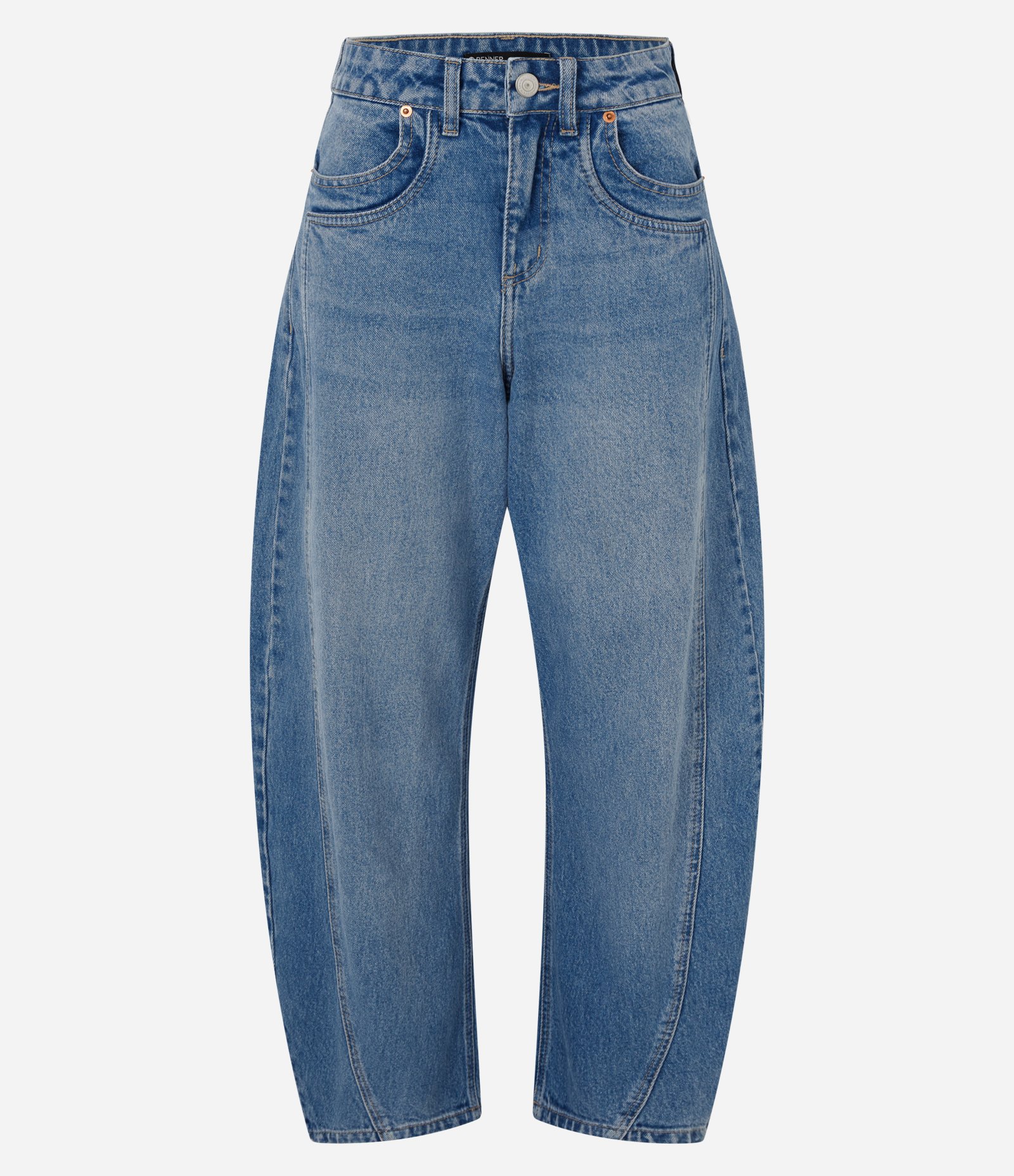Calça Baggy Balloon em Jeans com Recortes Azul 1