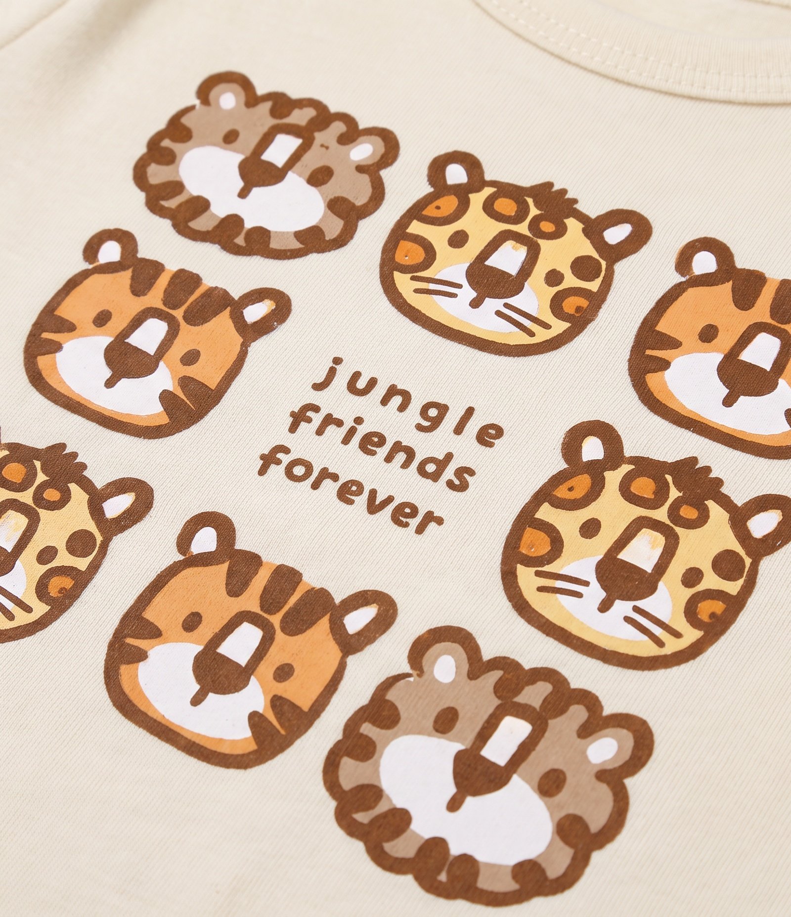 Body Bebê em Algodão Estampa Tigre com Lettering - Tam 0 a 18 Meses Bege 6