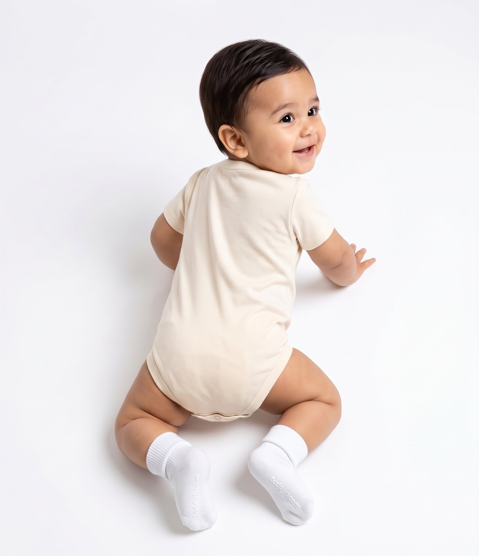 Body Bebê em Algodão Estampa Tigre com Lettering - Tam 0 a 18 Meses Bege 3