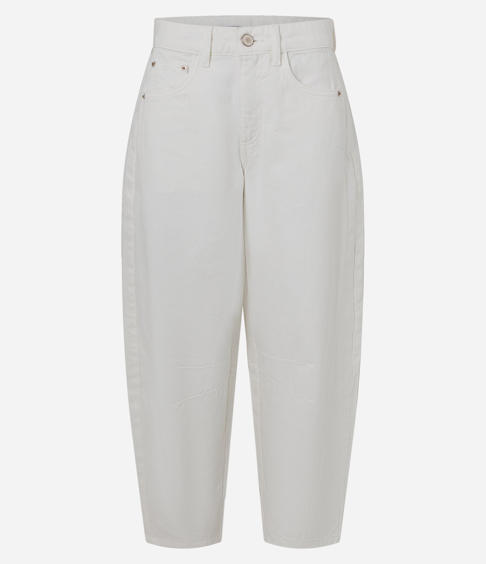 Calça Balloon Cropped em Sarja Branco 1