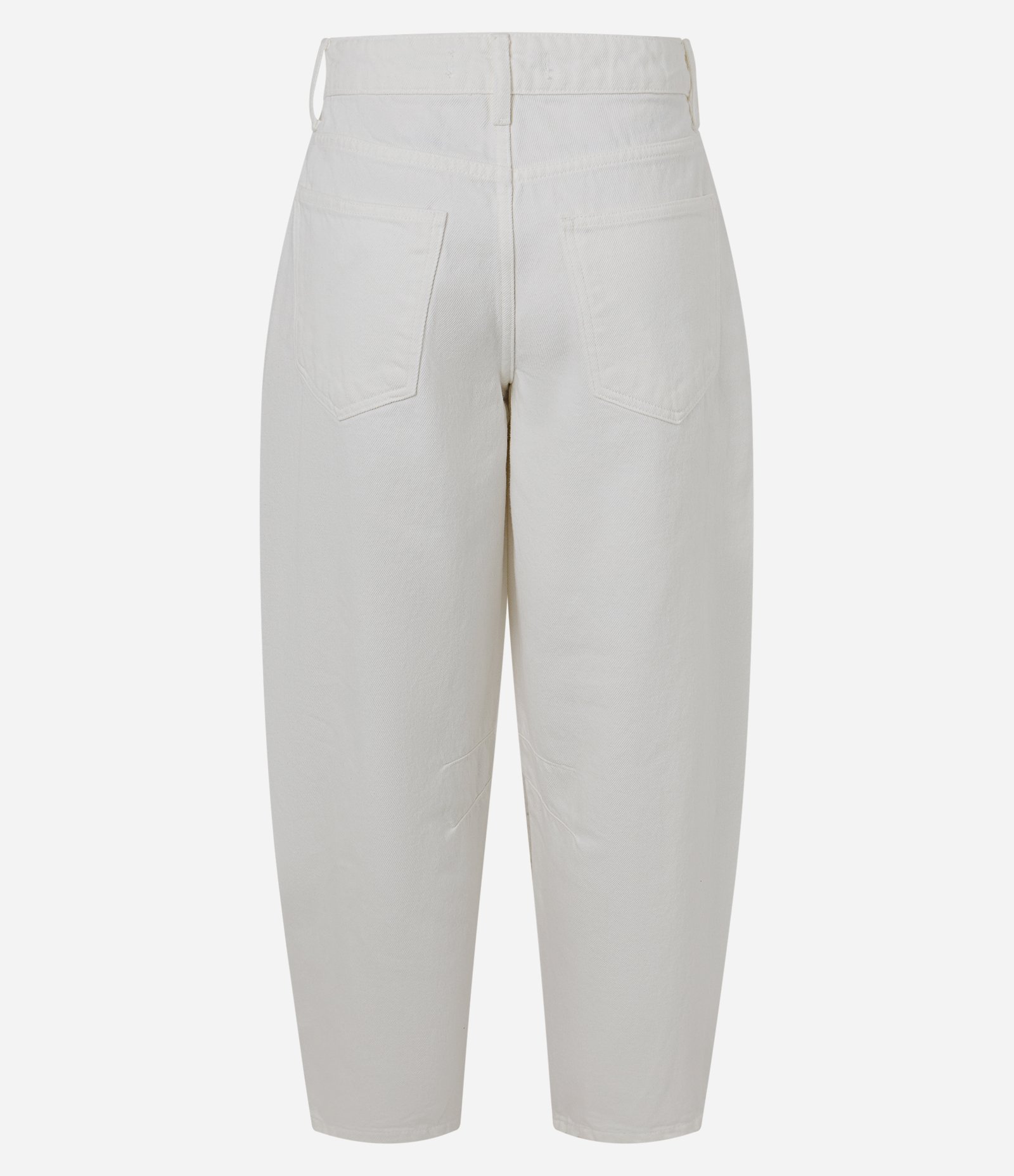 Calça Balloon Cropped em Sarja Branco 2