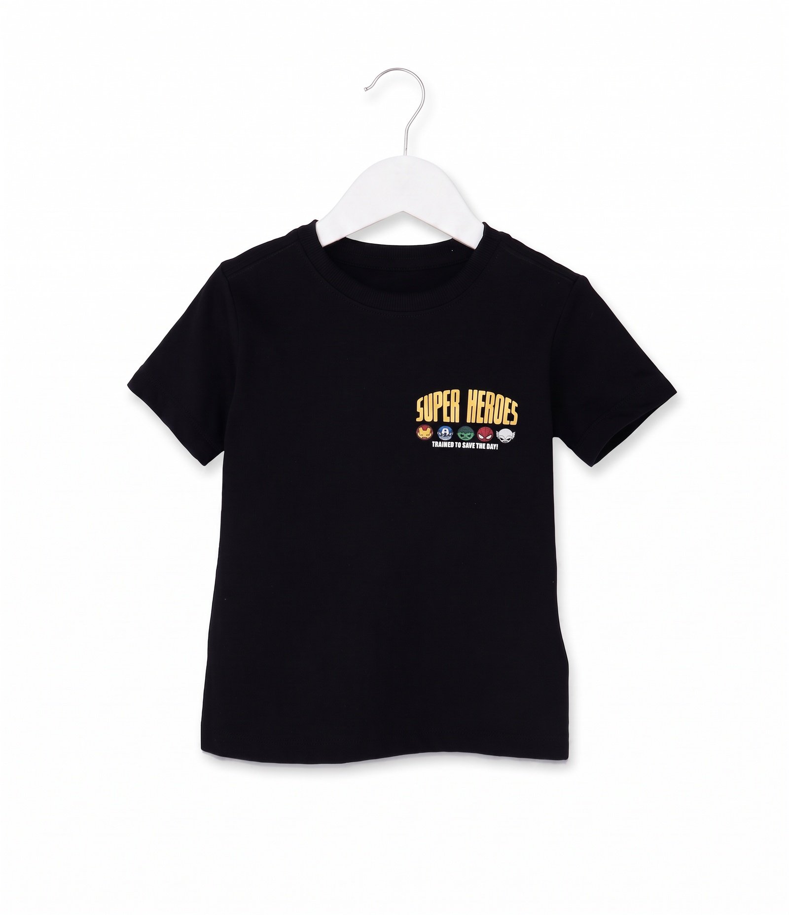 Camiseta Infantil Em Algodão Avengers Super Heroes com Estampa Costas Tam 2 a 6 Anos Preto 1