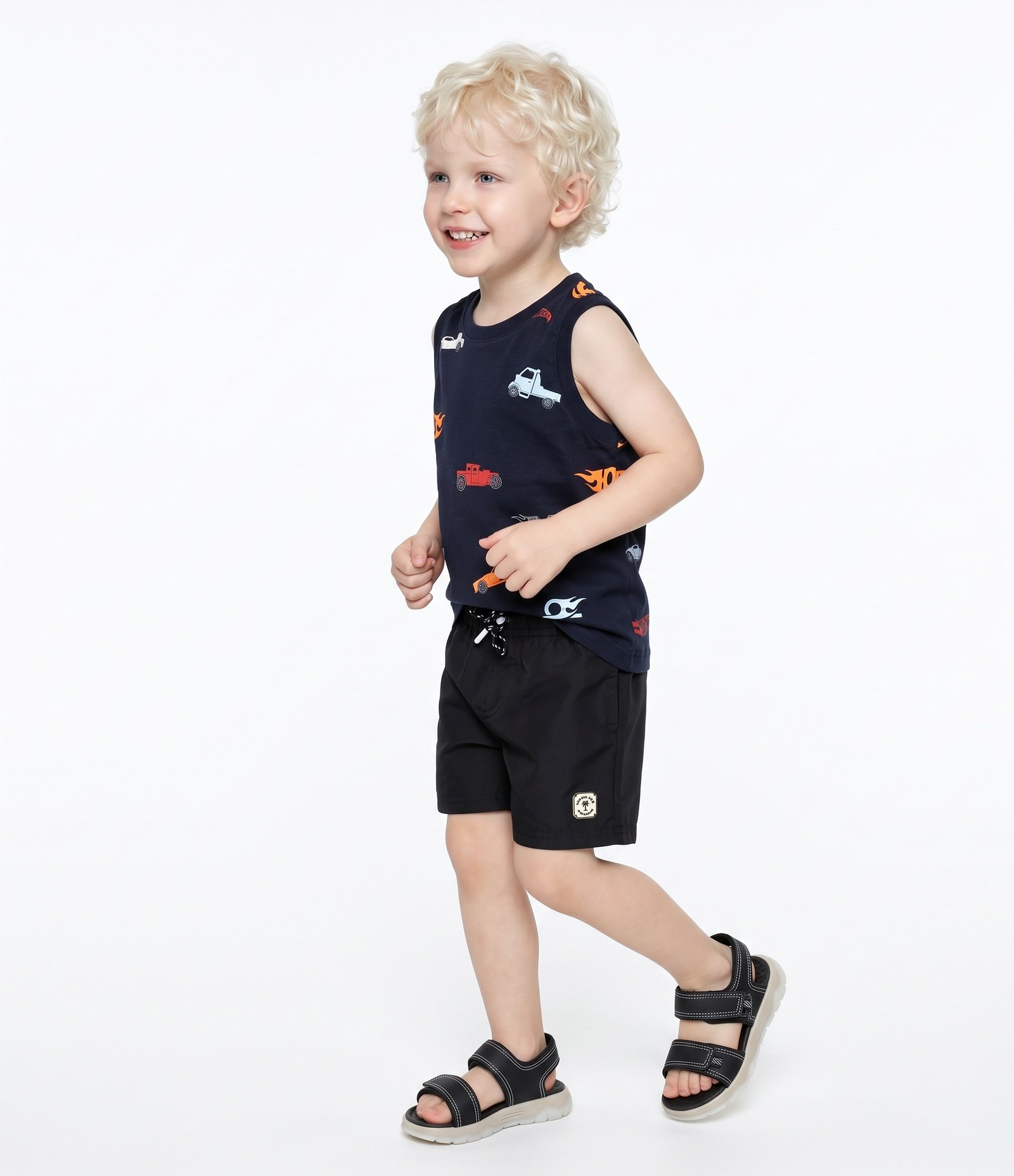 Regata Infantil Hot Wheels em Algodão - 2 a 6 anos Preto 2