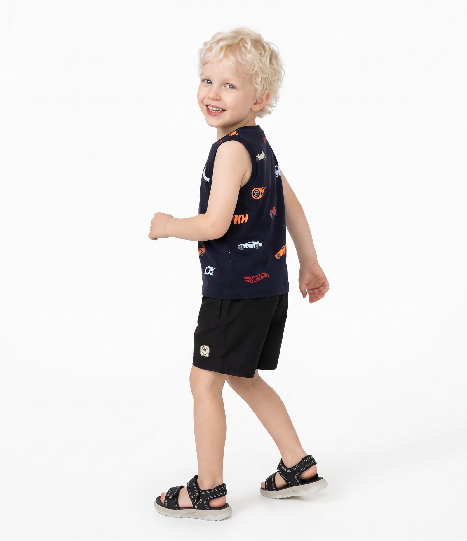 Regata Infantil Hot Wheels em Algodão - 2 a 6 anos Preto 3