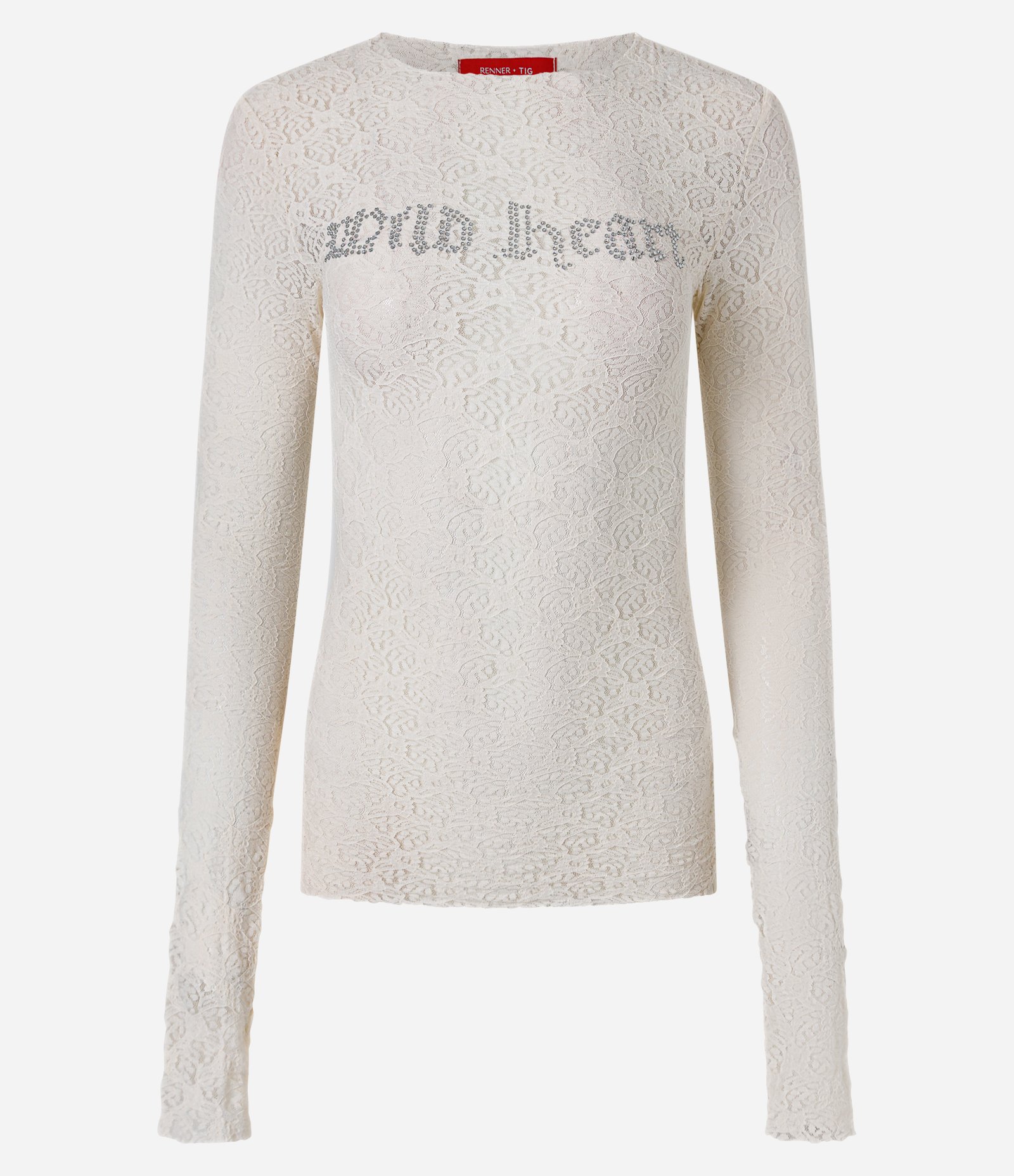 Blusa em Renda com Lettering Wilde Heart Branco 4
