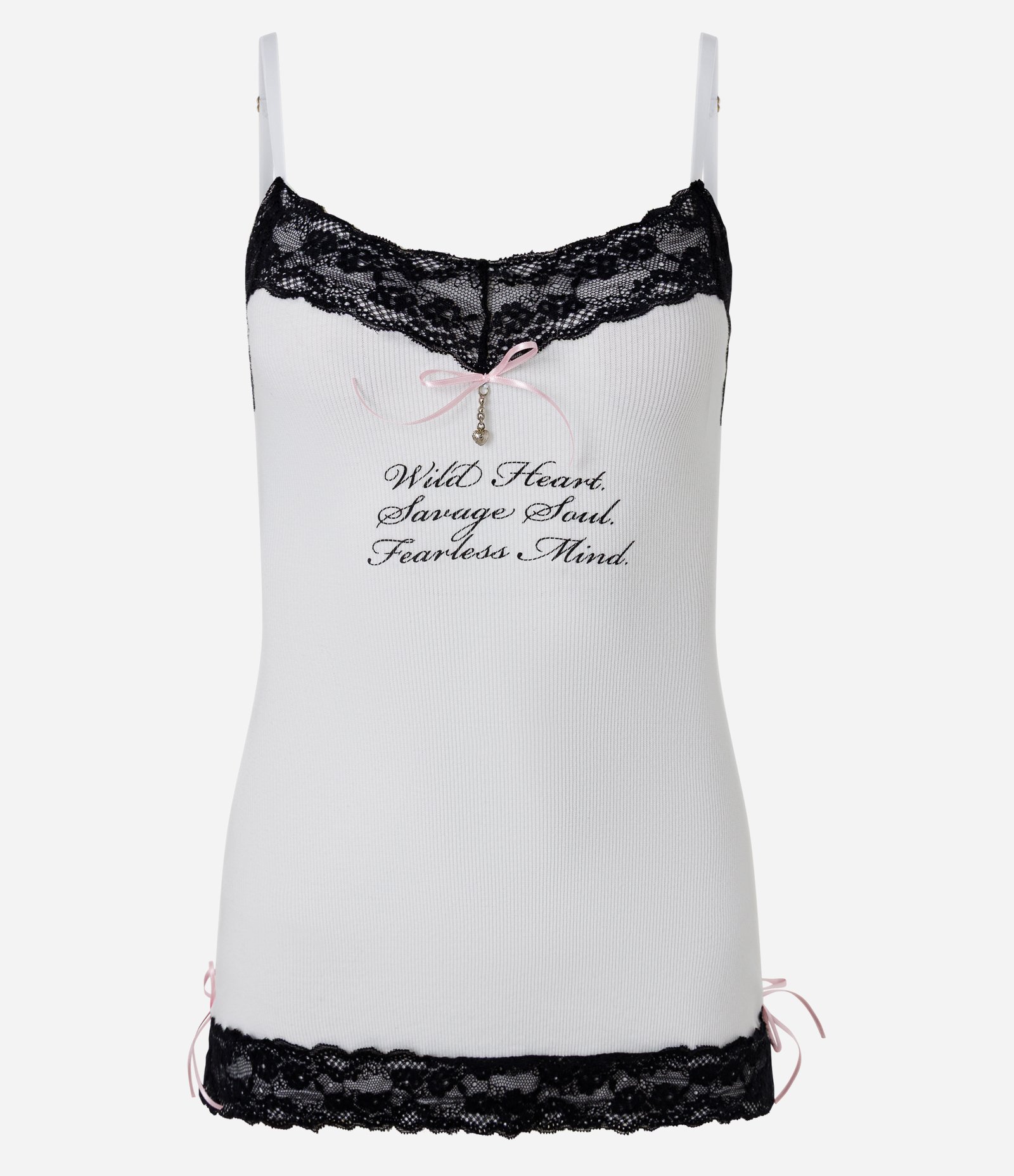 Regata Canelada com Renda e Lettering Frontal Branco 4
