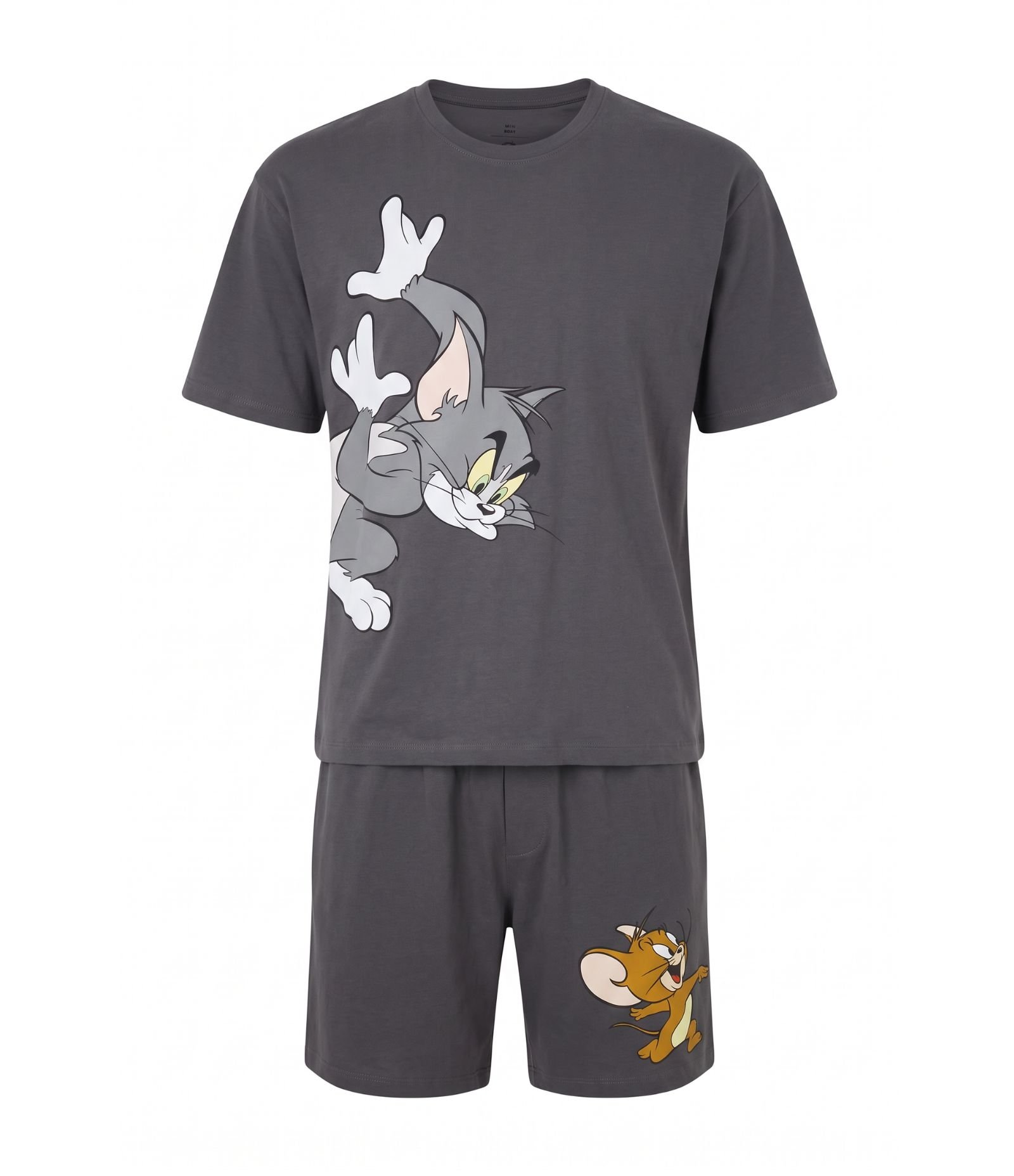Pijama Curto Boxy em Algodão do Tom & Jerry Cinza 1