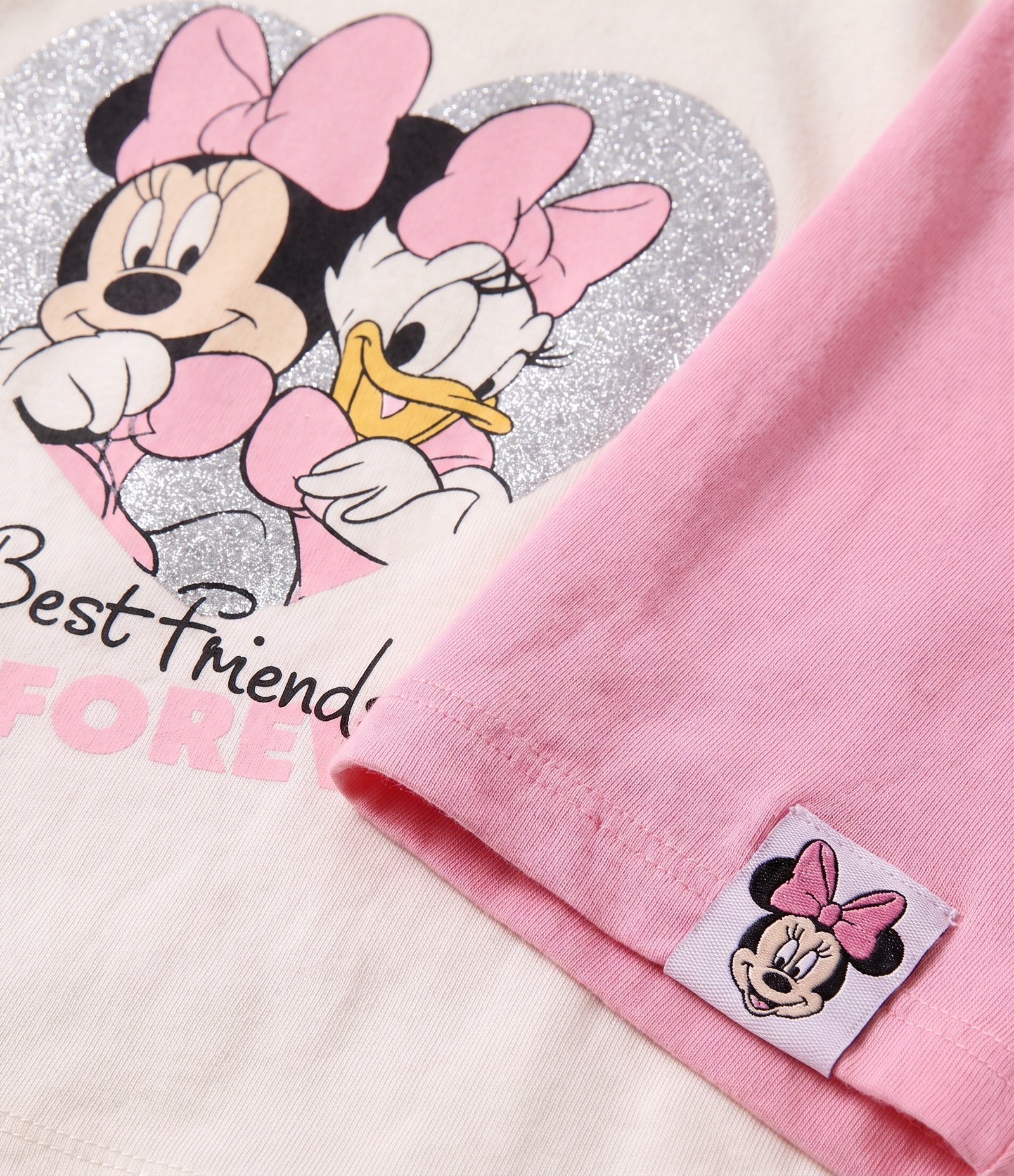 Conjunto Infantil Minnie e Margarida com Bermuda Ciclista - Tam 5 a 16 Anos Bege 6