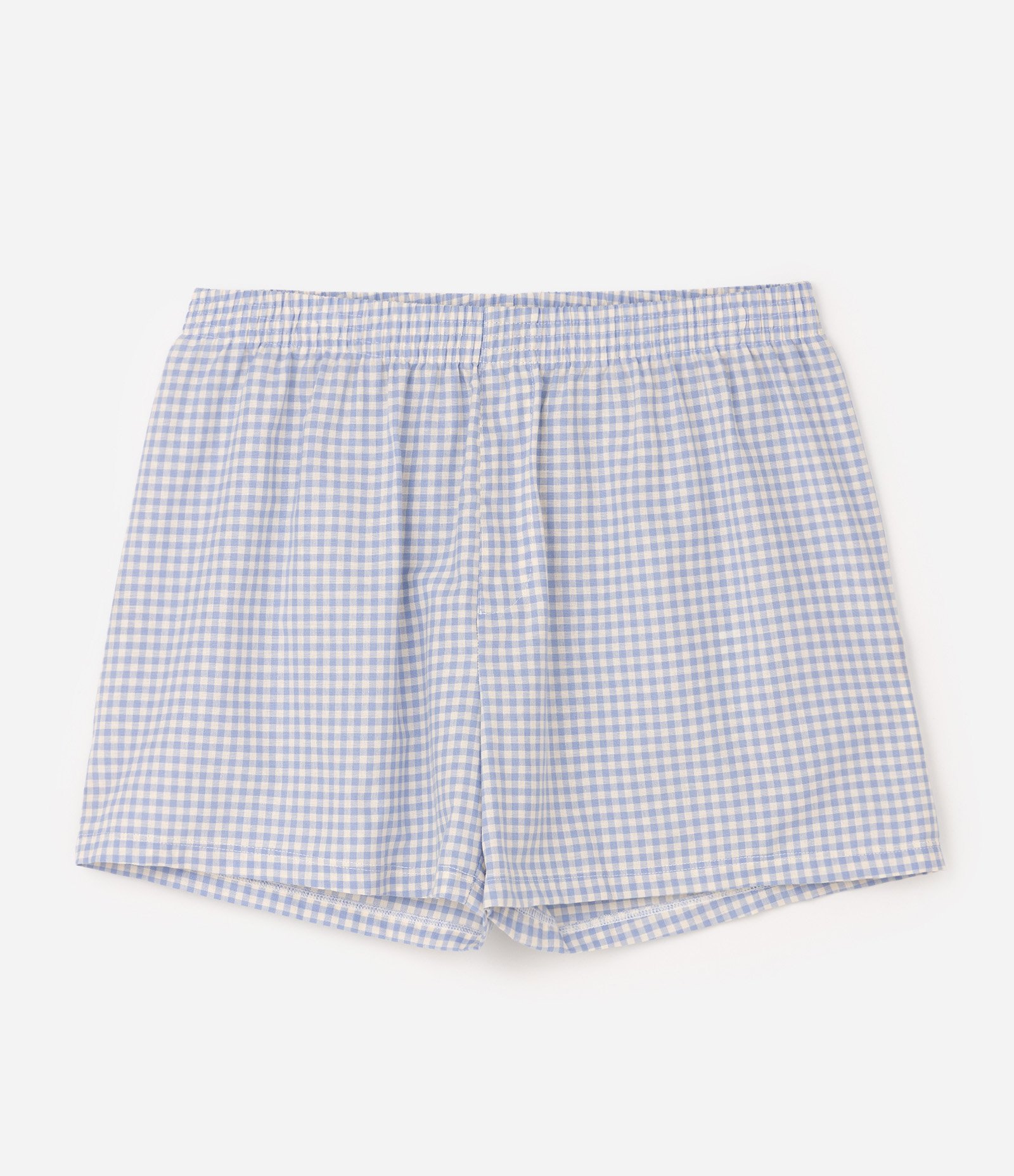Cueca Samba-Canção em Algodão com Estampa Xadrez Vichy Azul 1