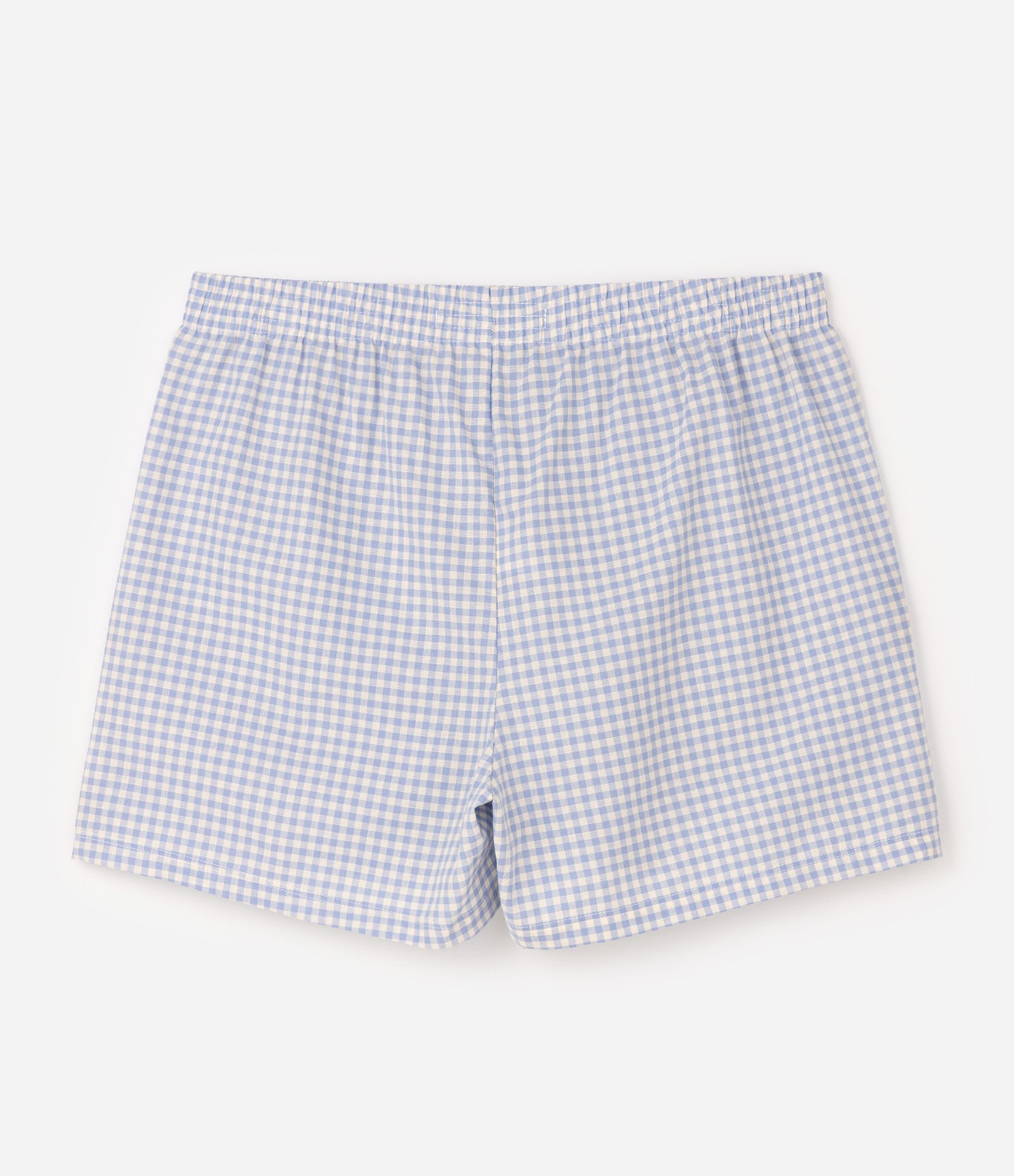 Cueca Samba-Canção em Algodão com Estampa Xadrez Vichy Azul 2