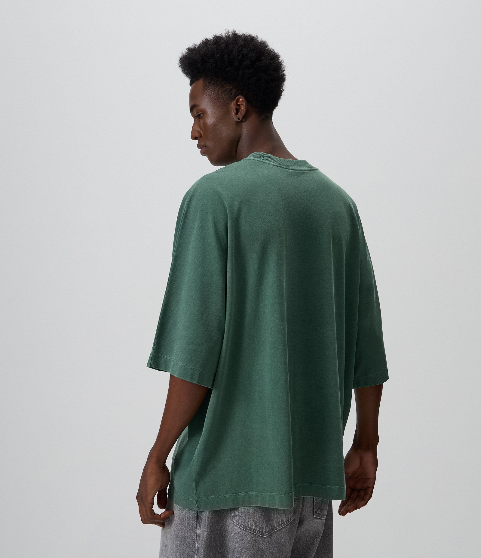 Camiseta Oversized em Algodão Grafite New York Verde 3