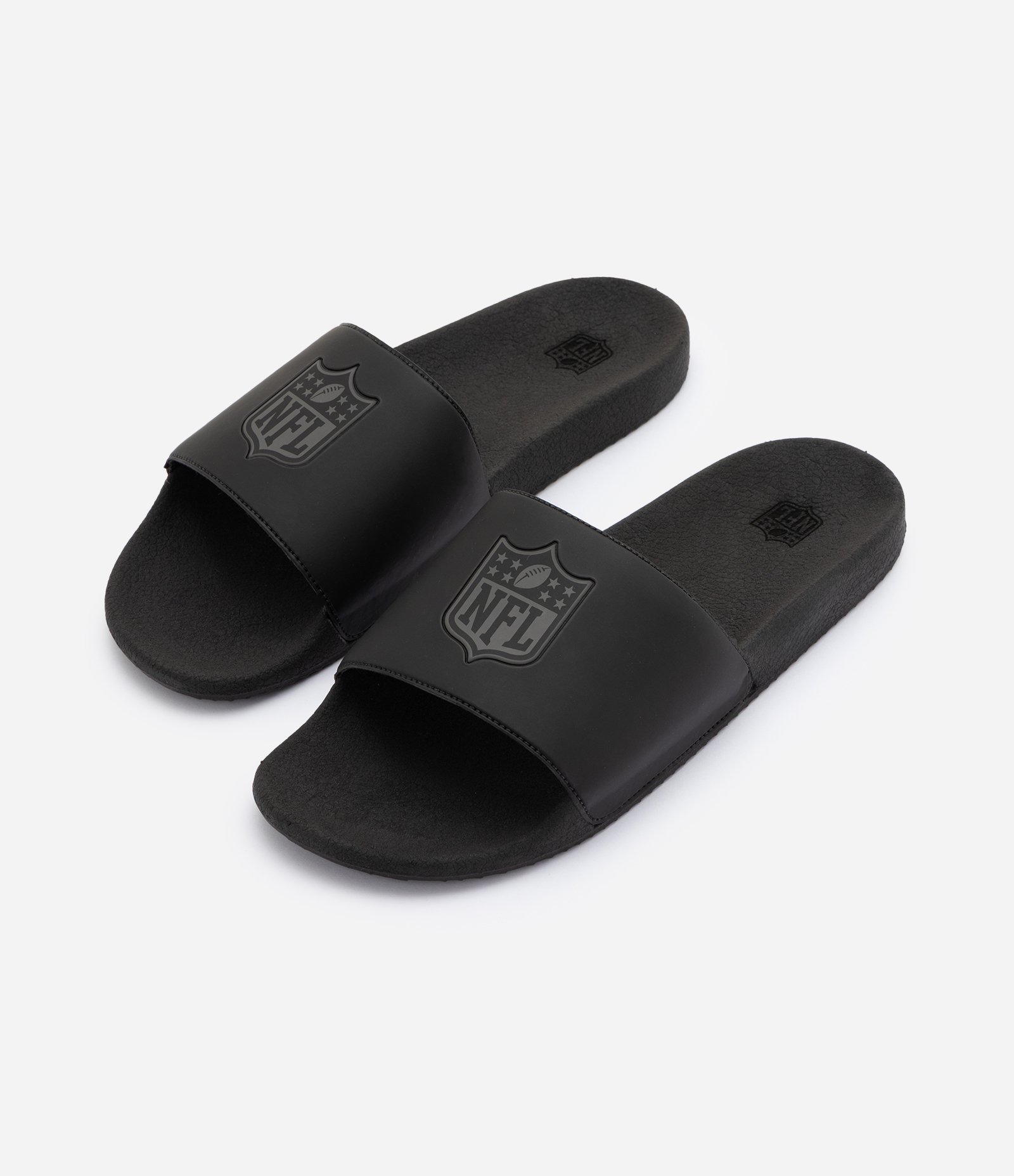 Chinelo Slide NFL em PVC Texturizado Preto 1