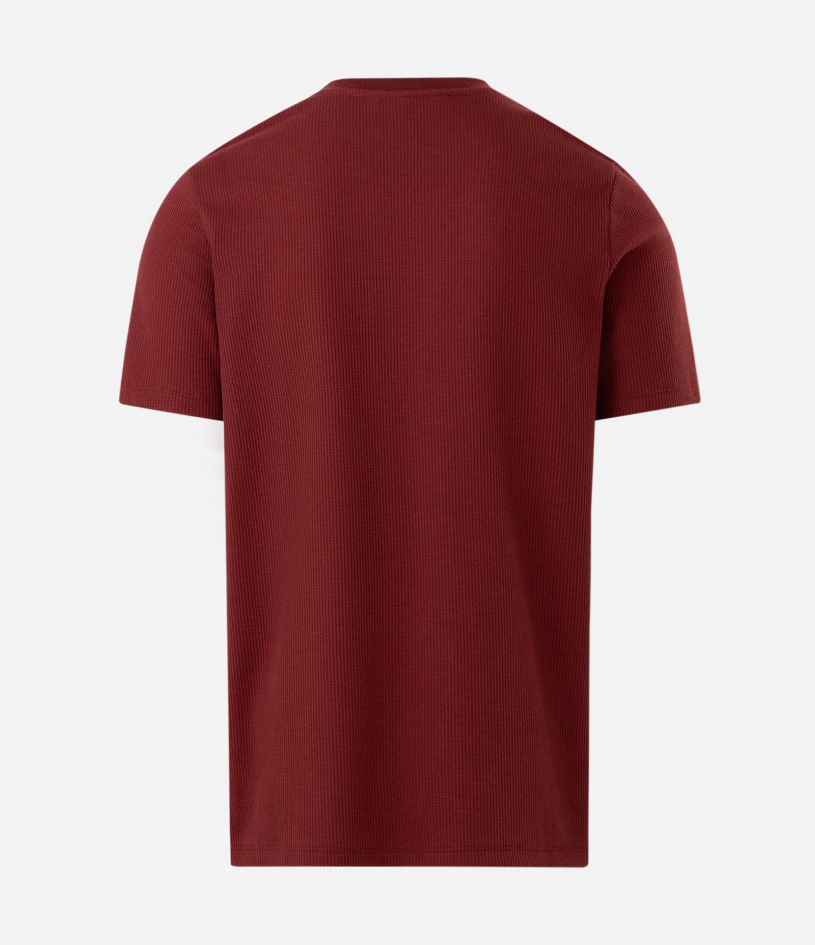 Camiseta Regular em Algodão com Textura Waffle Bordô 6