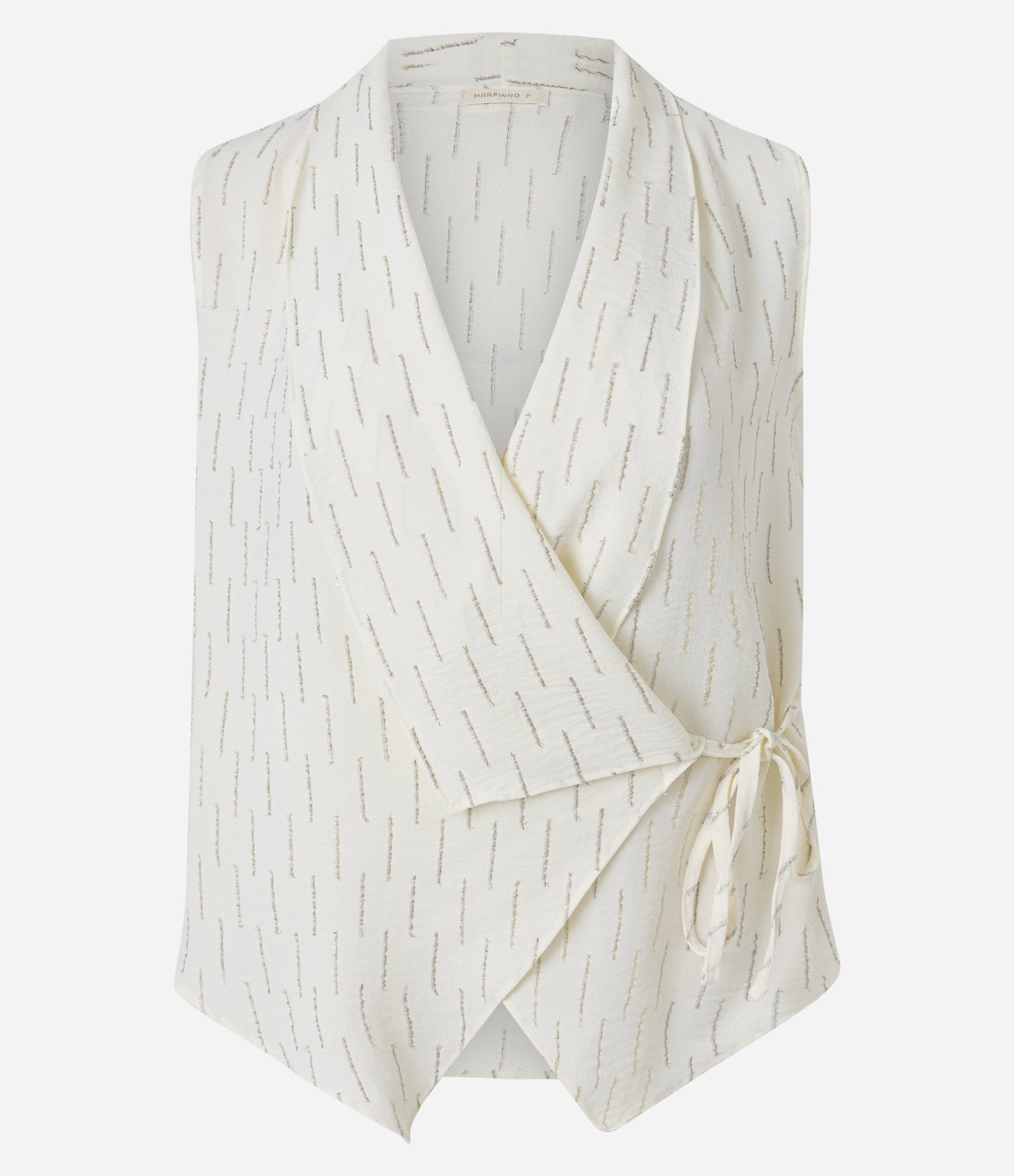 Blusa em Jacquard com Brilho Sutil Branco 5
