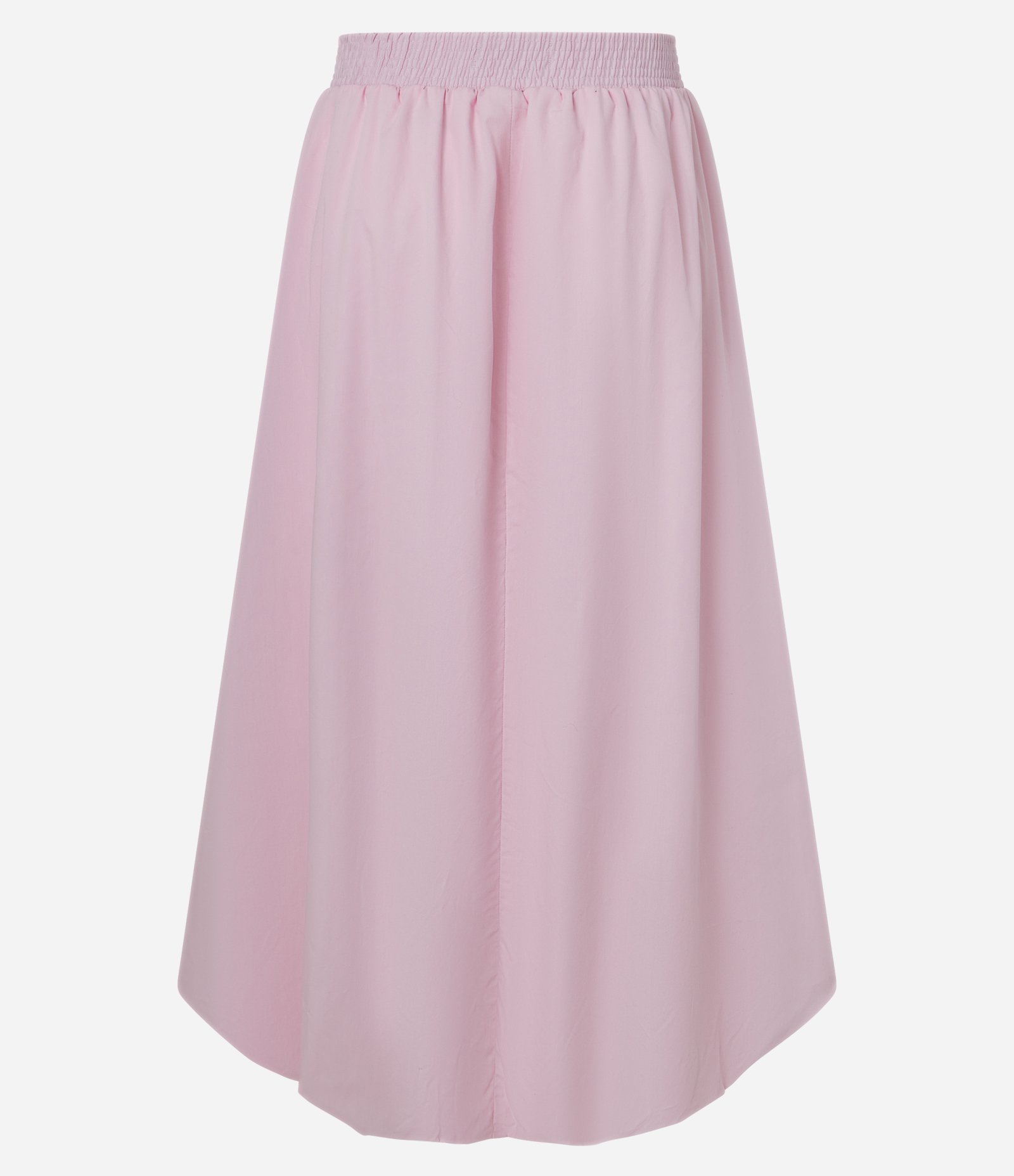 Saia Balonê Midi em Tricoline com Cós Elástico Rosa 6