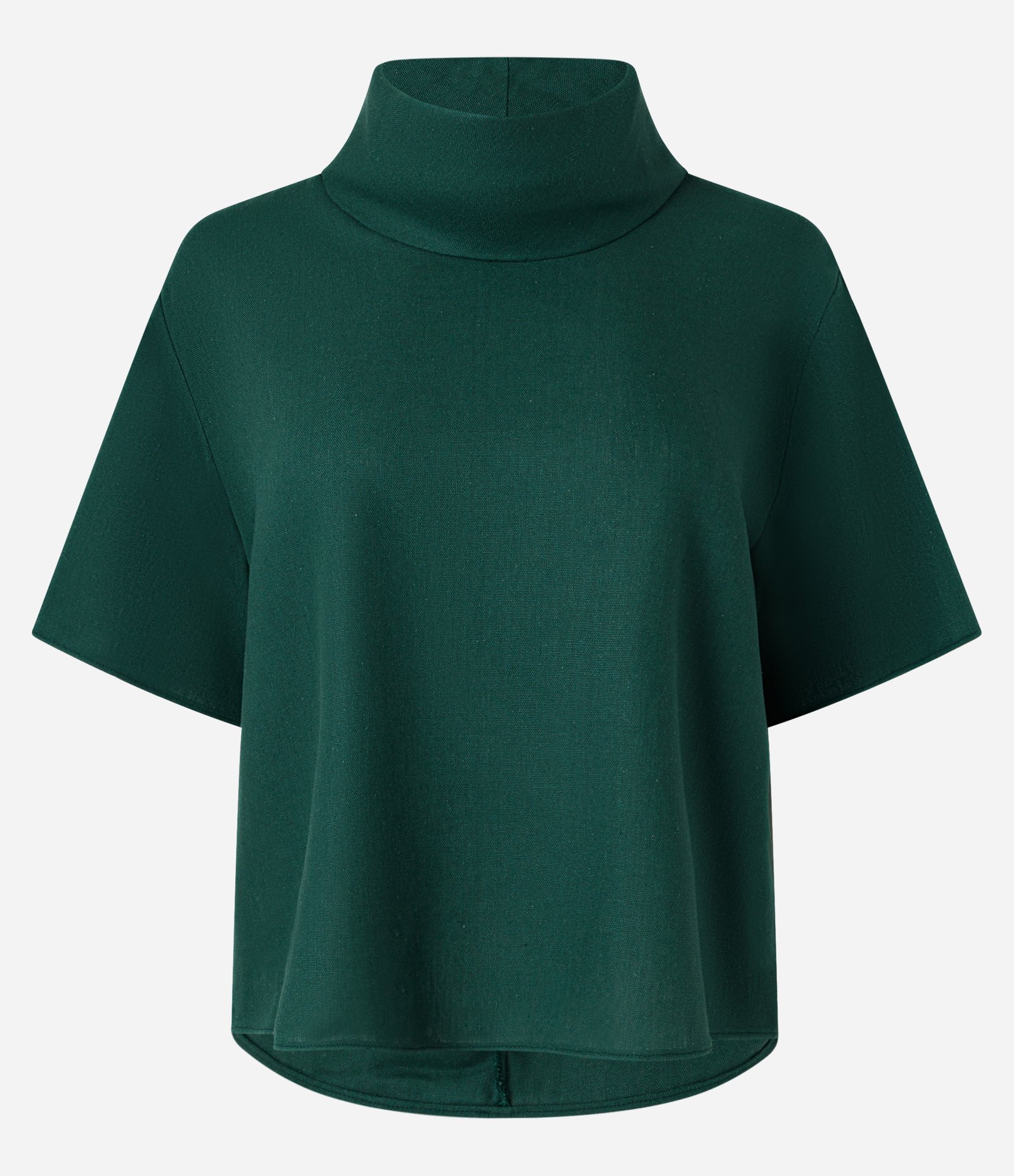 Blusa em Viscolinho com Gola Alta Verde 1