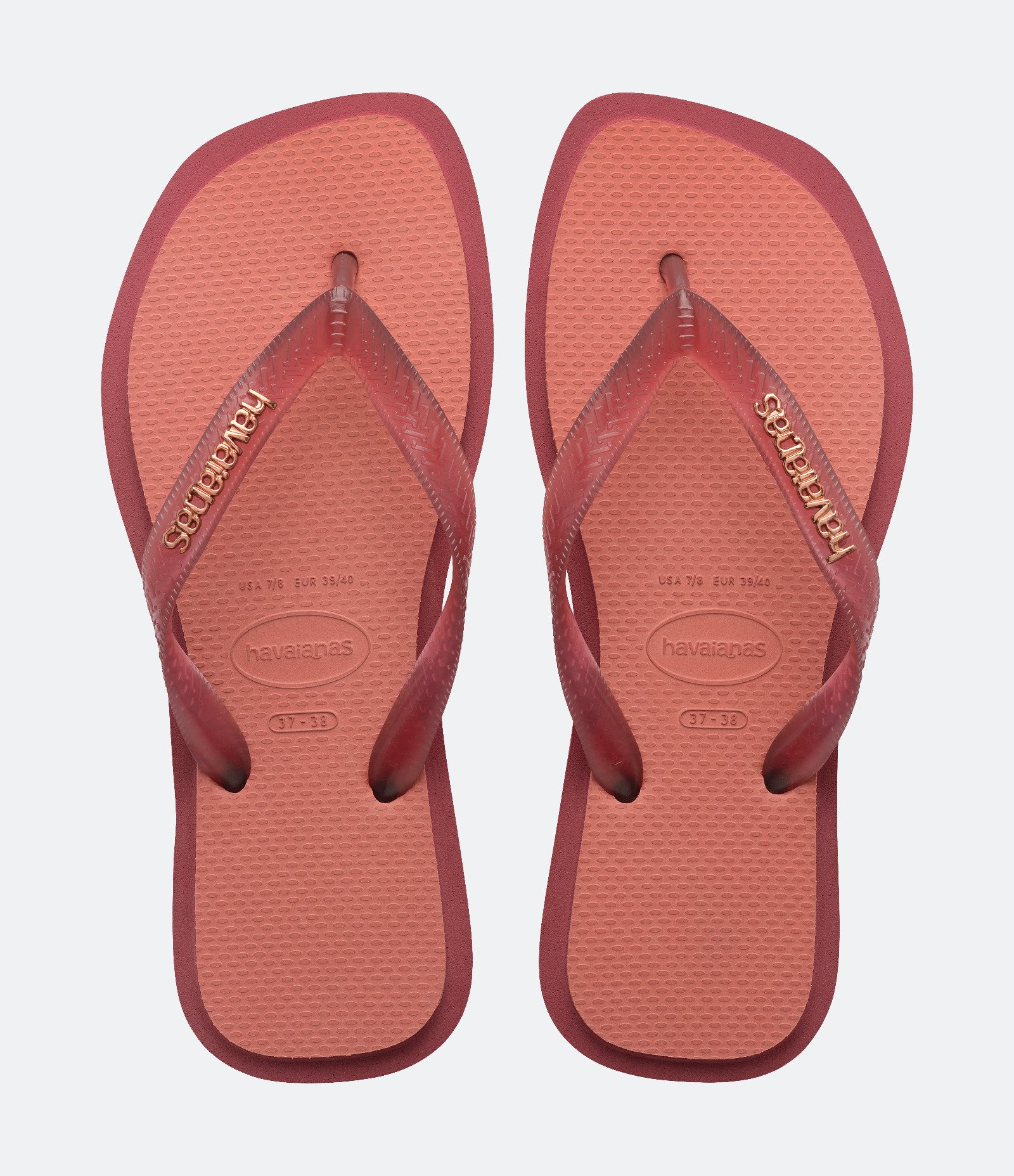 Chinelo Havaianas Top Square Fusion com Bico Quadrado Rosa 1