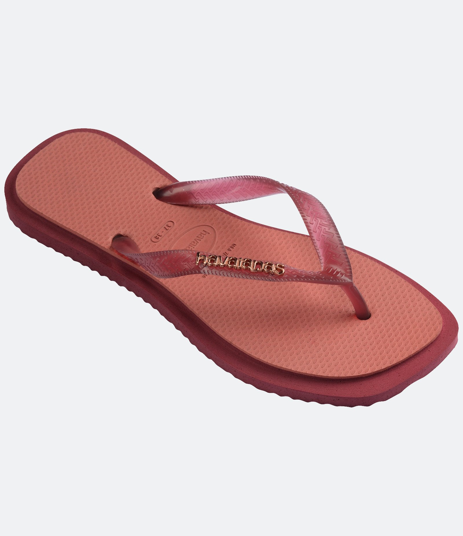 Chinelo Havaianas Top Square Fusion com Bico Quadrado Rosa 2