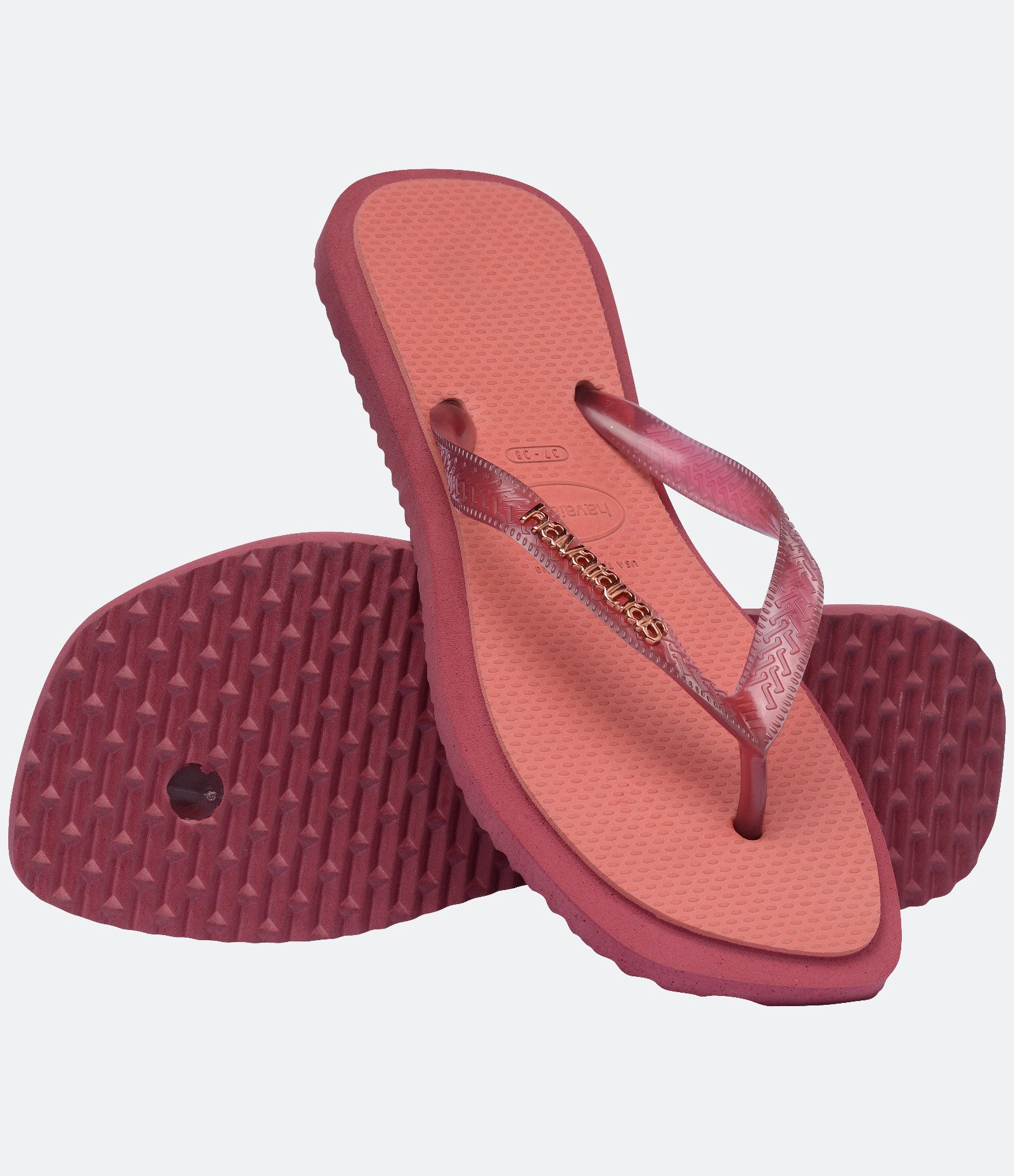Chinelo Havaianas Top Square Fusion com Bico Quadrado Rosa 4