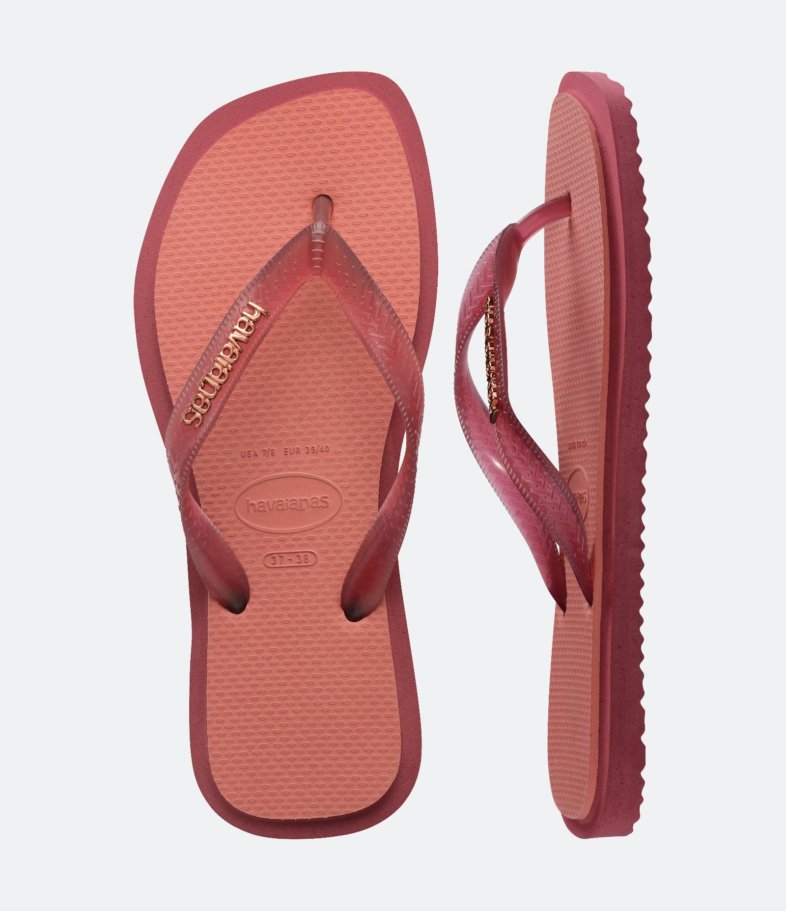 Chinelo Havaianas Top Square Fusion com Bico Quadrado Rosa 5