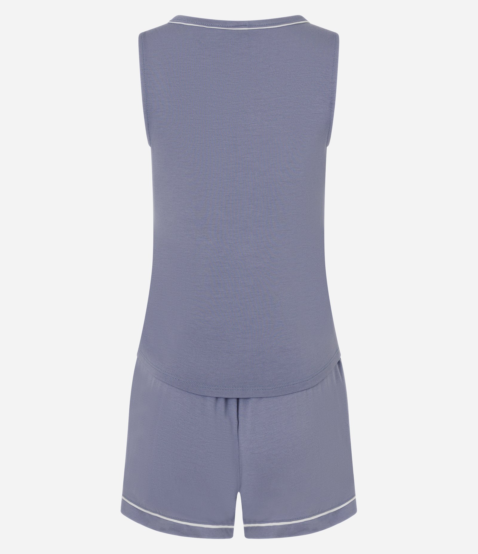 Pijama Curto em Viscolycra com Frisos Contrastantes Roxo 2