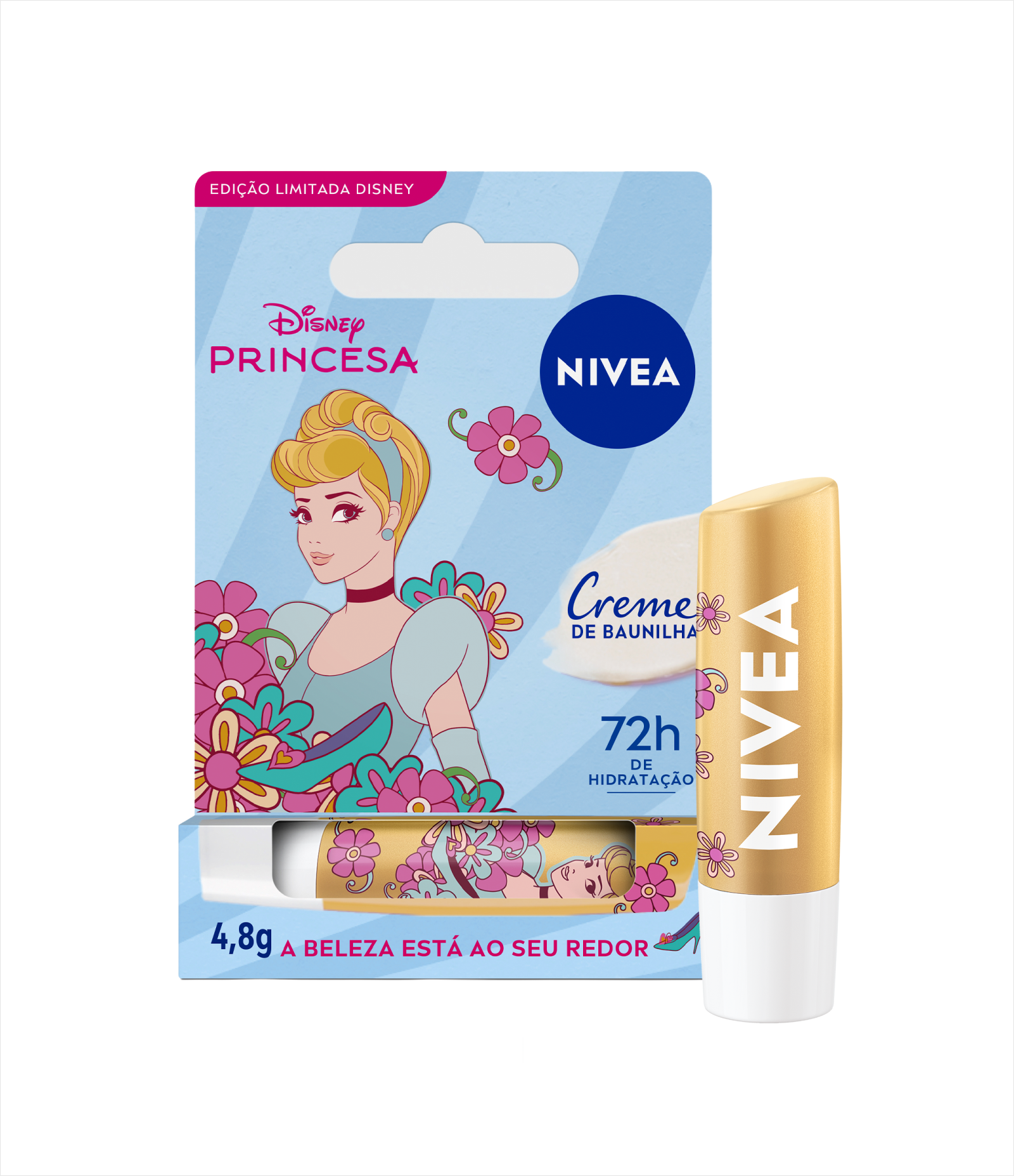 Hidratante Labial Creme de Baunilha Ed. Limitada Cinderela Disney® Princesas Nivea 4,8g 1