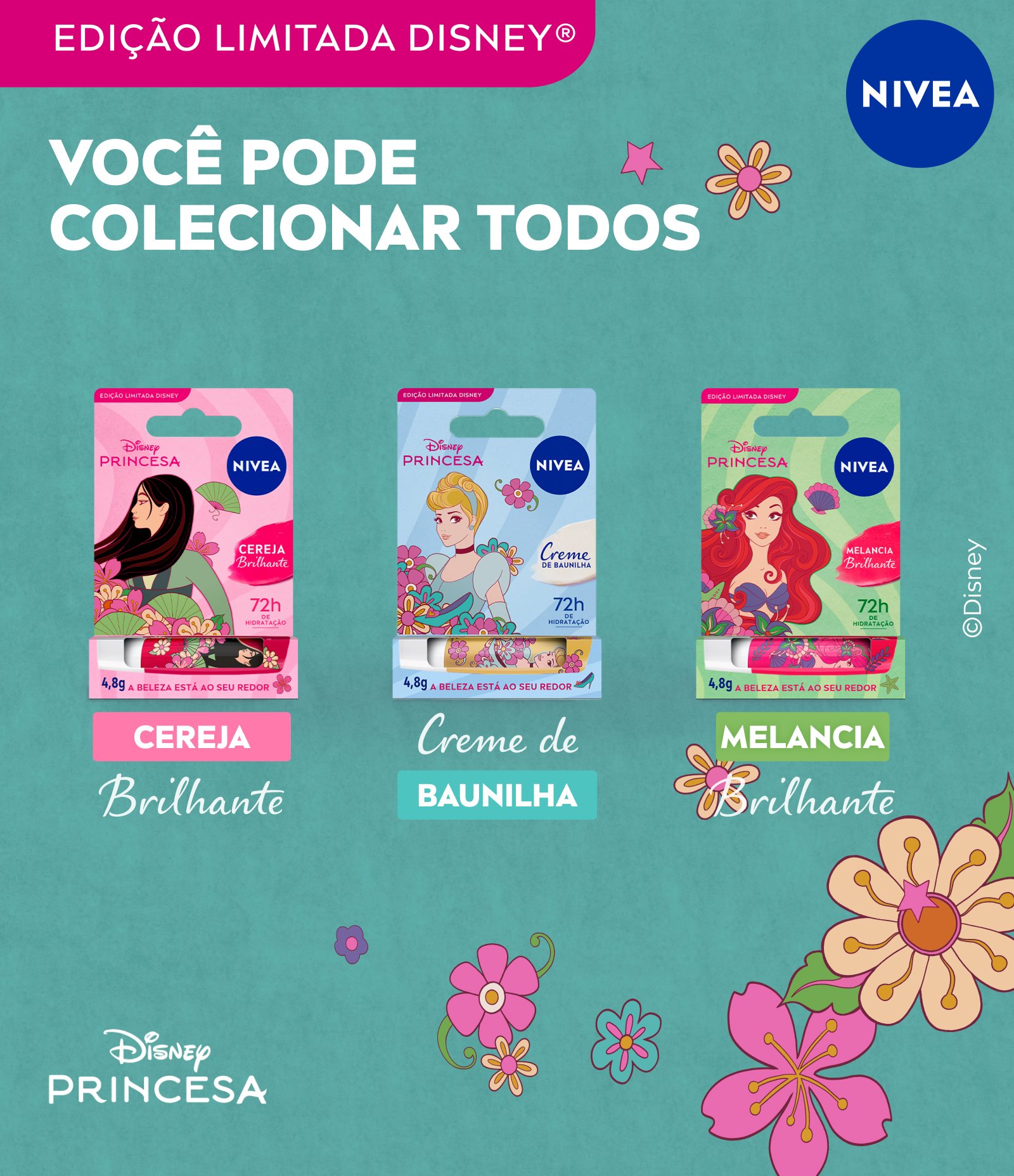 Hidratante Labial Creme de Baunilha Ed. Limitada Cinderela Disney® Princesas Nivea 4,8g 9