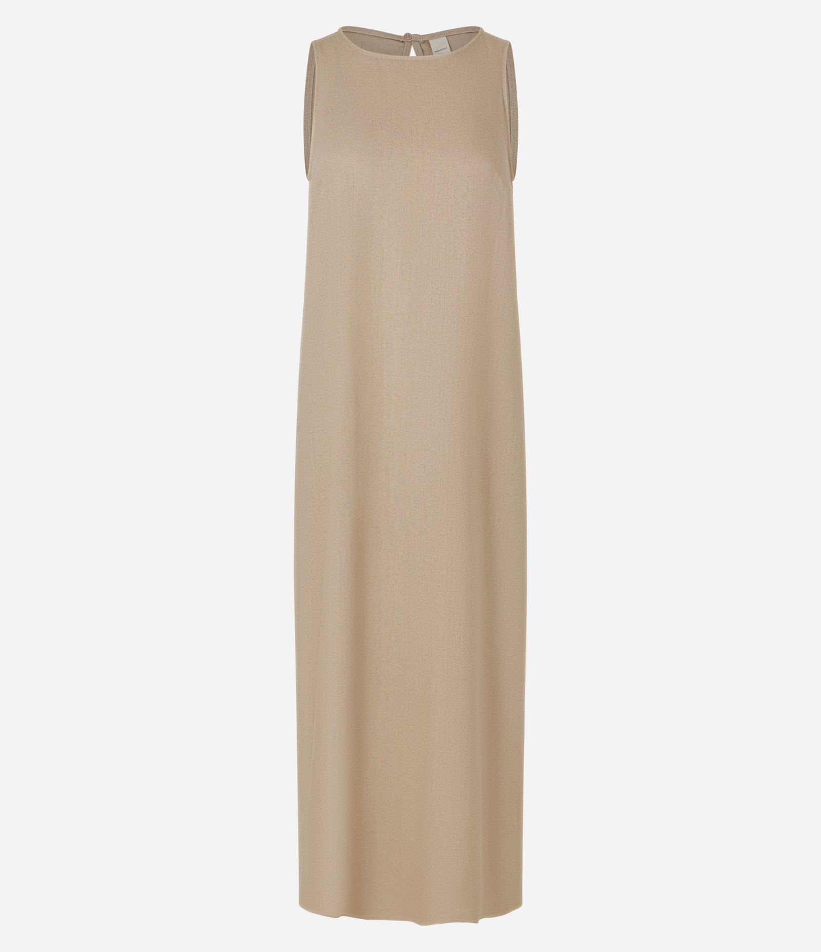 Vestido Longo em Viscolinho com Detalhe Nas Costas Bege 1