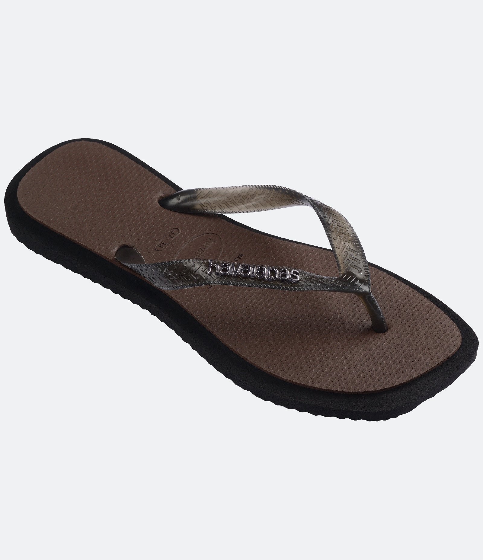 Chinelo Havaianas Top Square Fusion com Bico Quadrado Marrom 2
